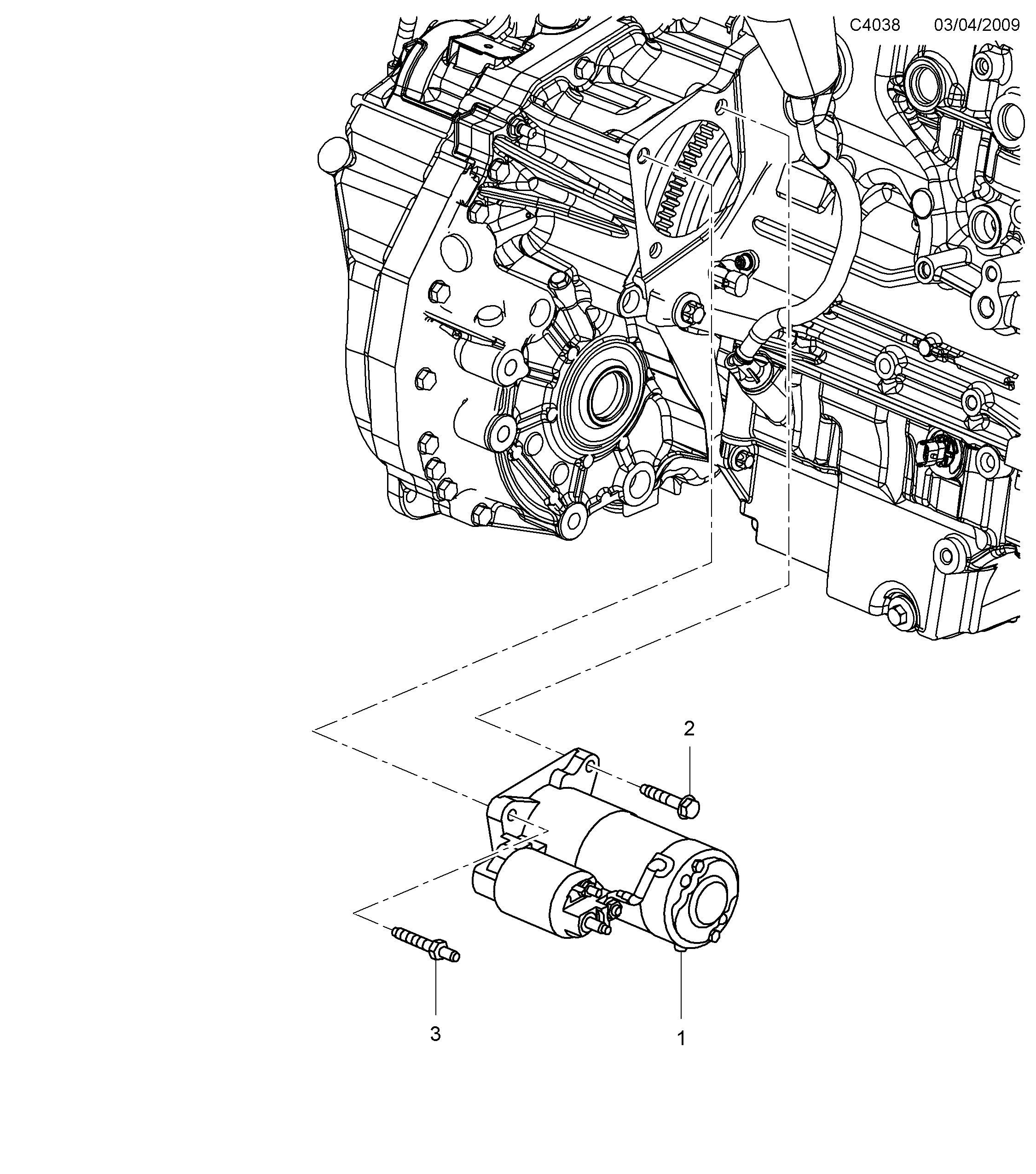 Schéma technique Saab 9-5 (650) 2011 - Section 700 : Стартер