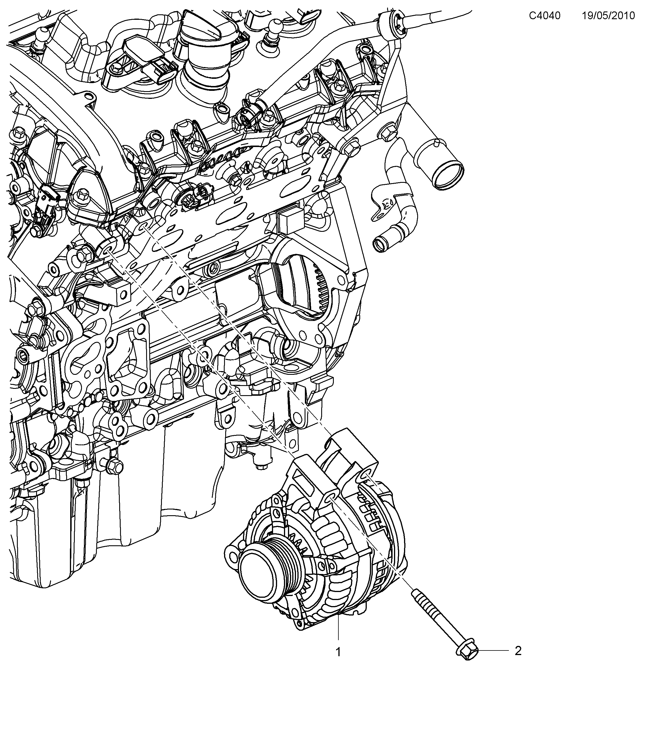 Schéma technique Saab 9-5 (650) 2011 - Section 300 : Generator
