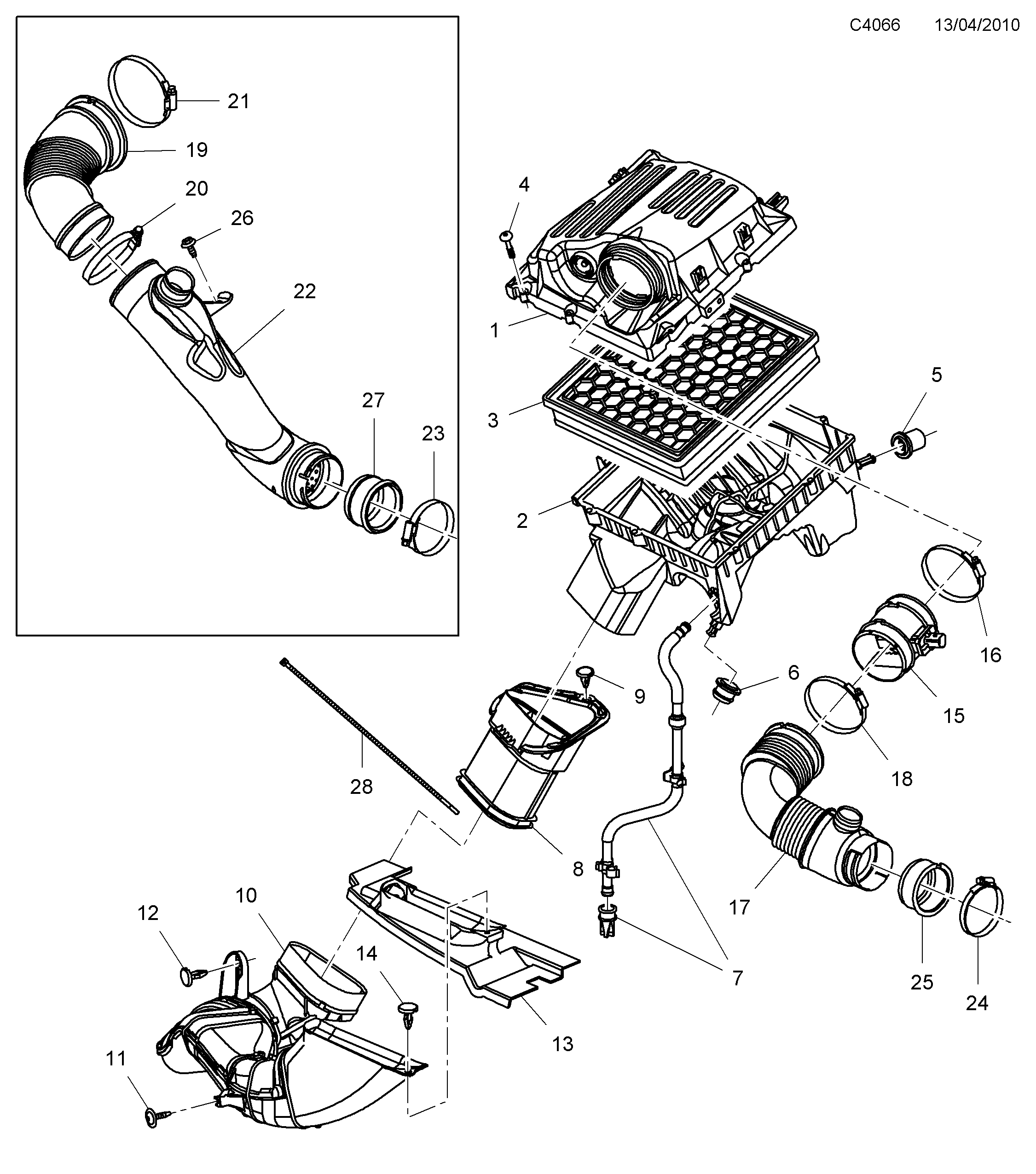 Schéma technique Saab 9-5 (650) 2012 - Section 1125 : Fuel system