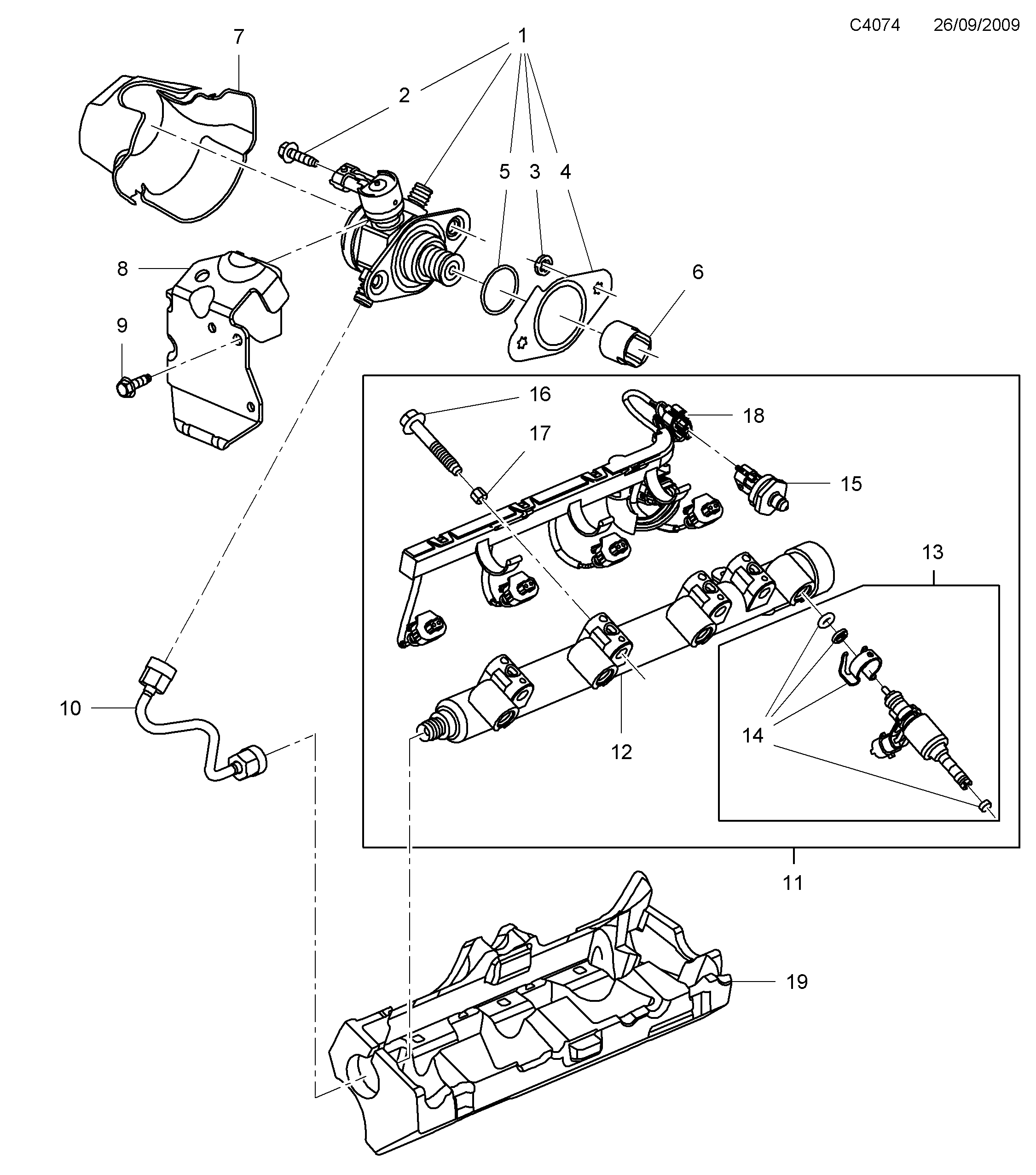 Schéma technique Saab 9-5 (650) 2012 - Section 3400 : Fuel system