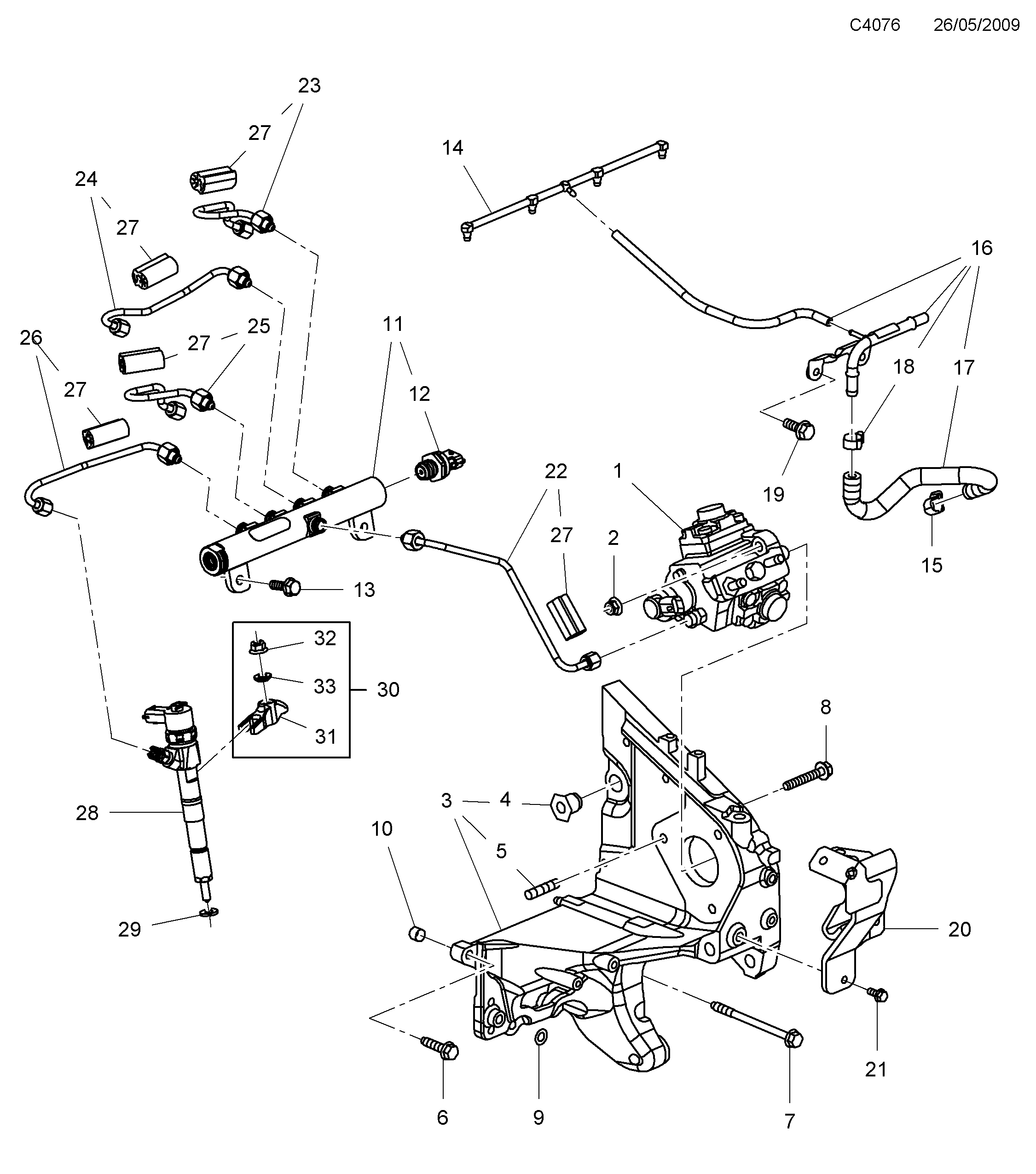 Schéma technique Saab 9-5 (650) 2012 - Section 3425 : Fuel system