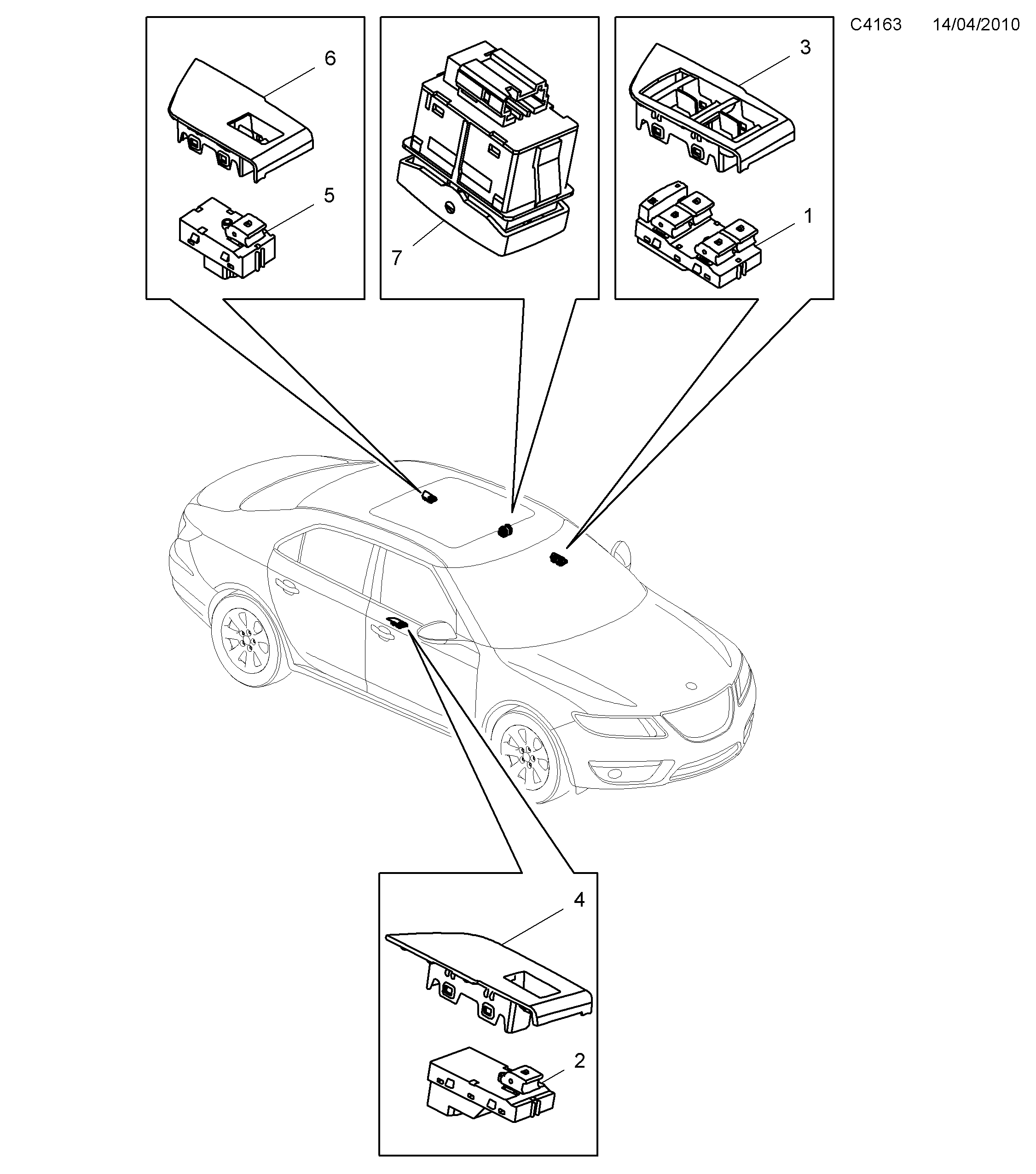 Schéma technique Saab 9-5 (650) 2010 - Section 2800 : Autre équipement électrique