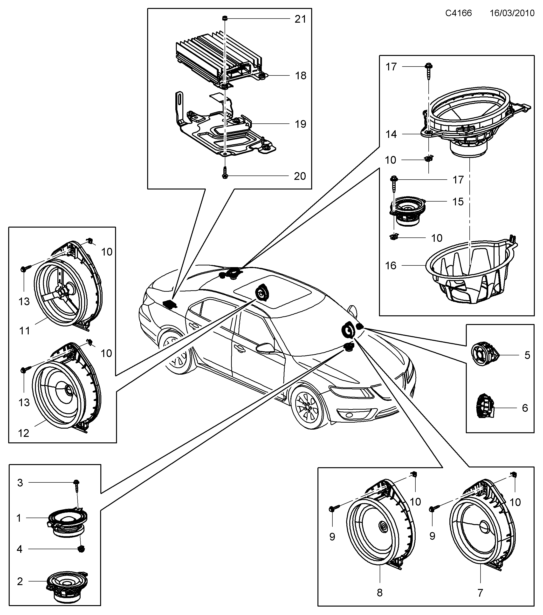 Schéma technique Saab 9-5 (650) 2011 - Section 3100 : Electric equipment, other