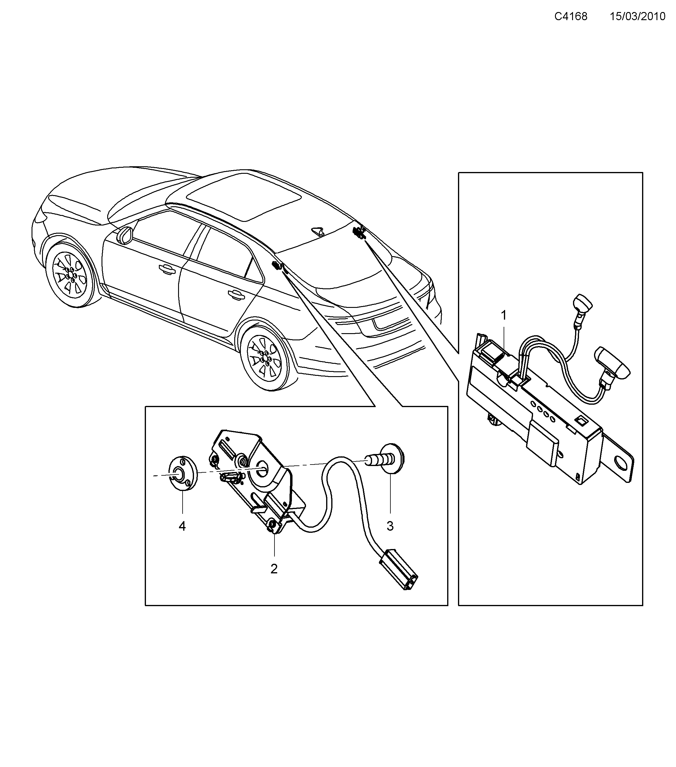 Schéma technique Saab 9-5 (650) 2012 - Section 3300 : Autre équipement électrique