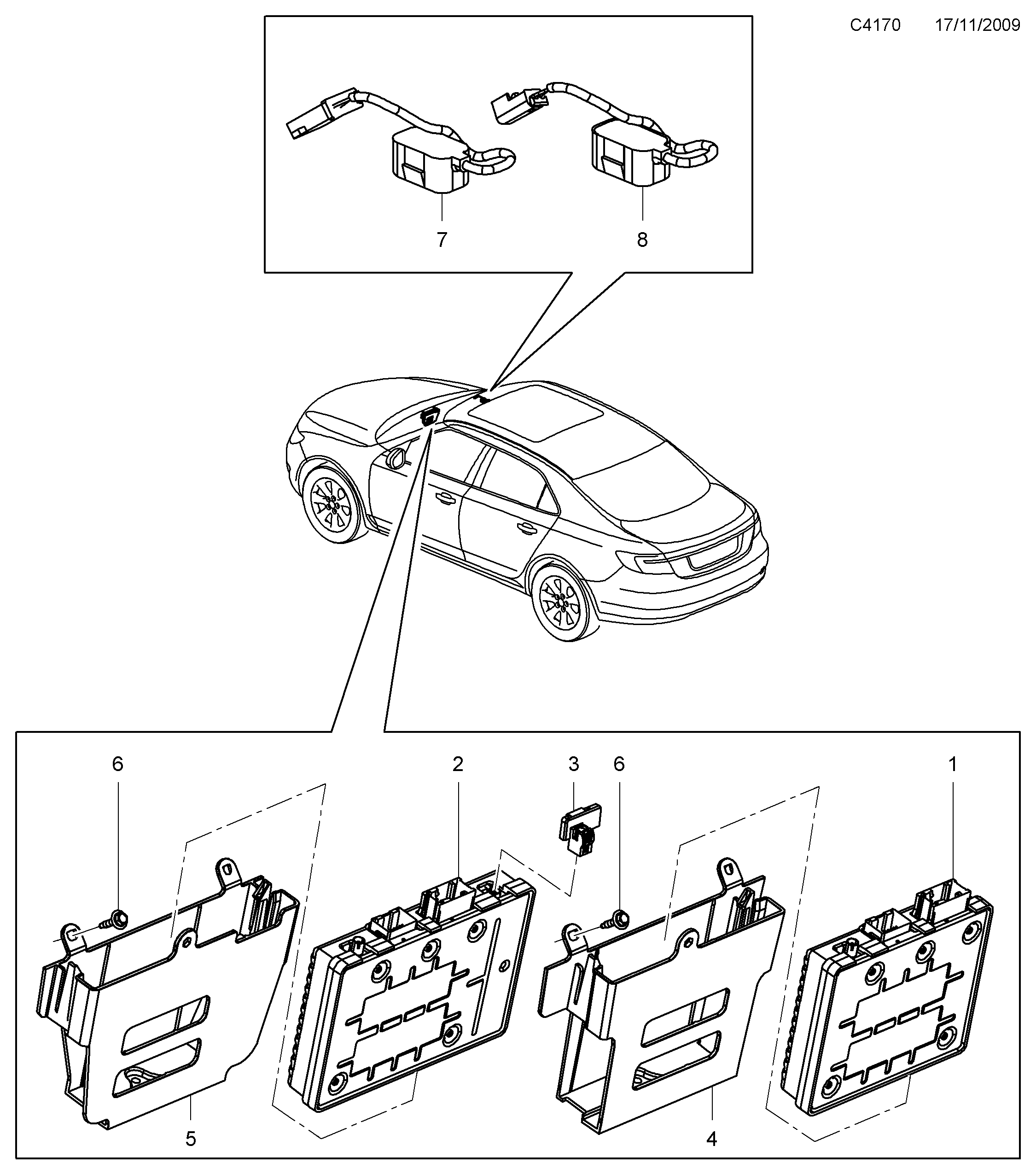 Schéma technique Saab 9-5 (650) 2012 - Section 3500 : Autre équipement électrique