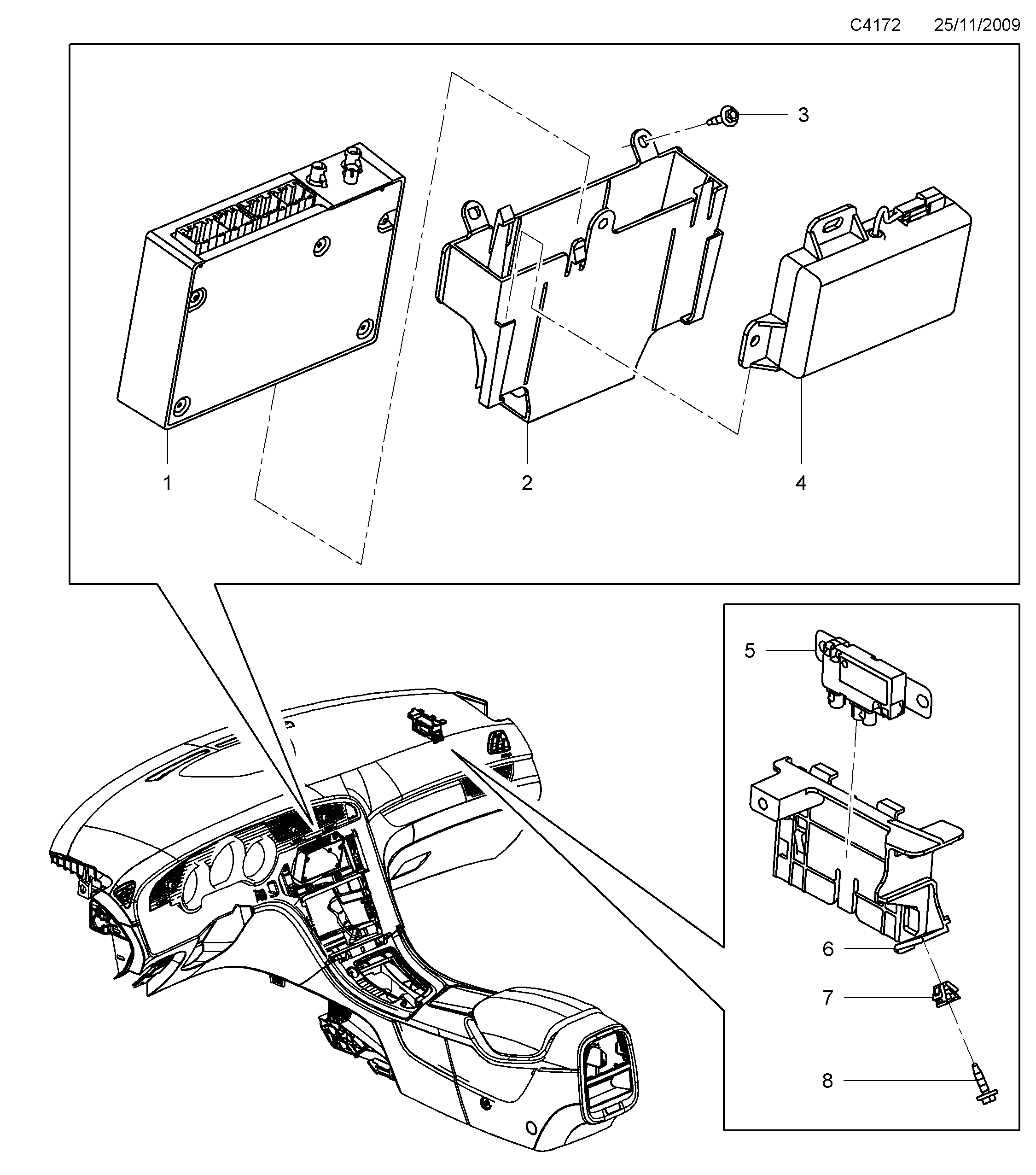 Schéma technique Saab 9-5 (650) 2012 - Section 3700 : Autre équipement électrique