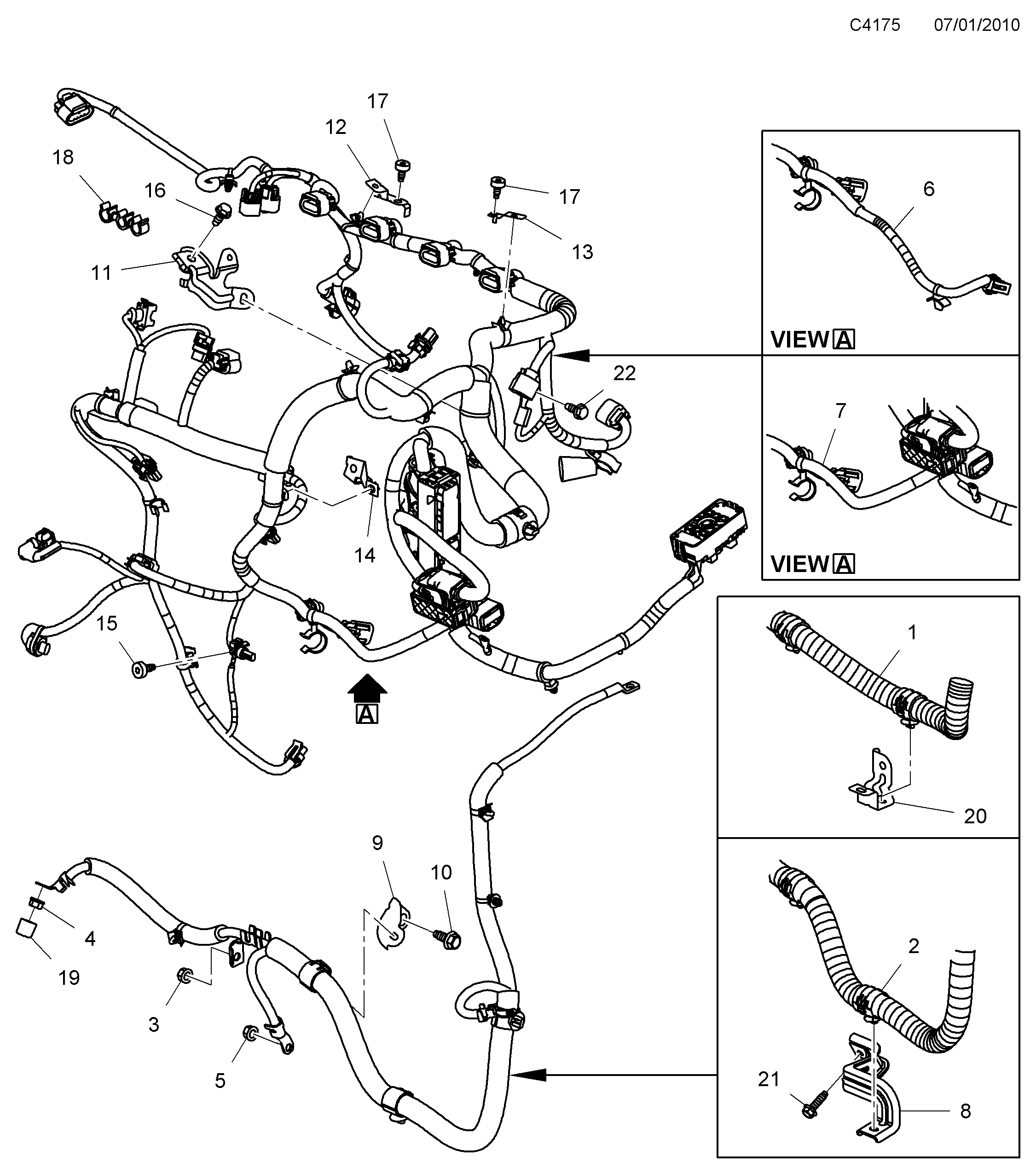 Schéma technique Saab 9-5 (650) 2011 - Section 4000 : Wiring and fuses