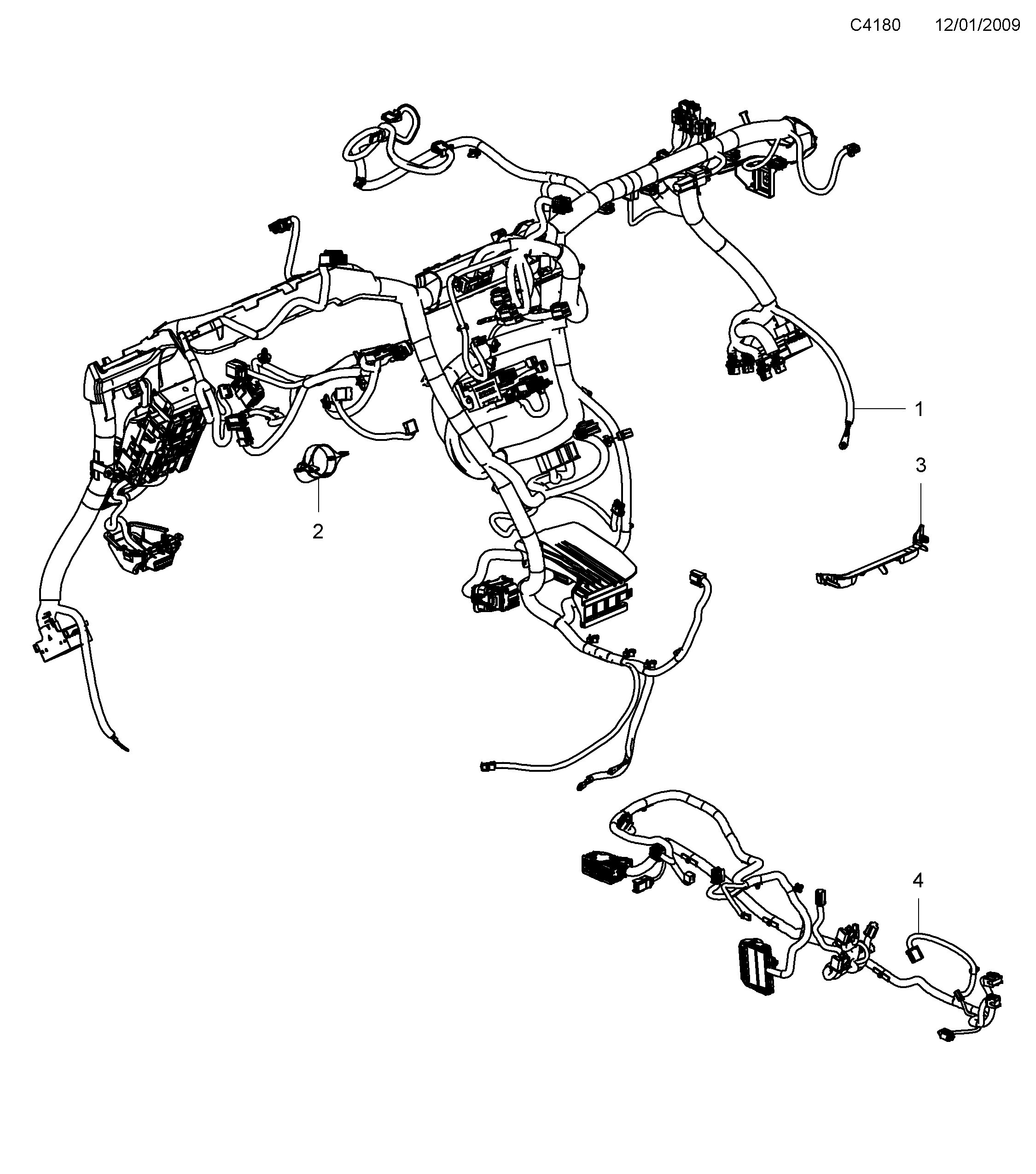 Schéma technique Saab 9-5 (650) 2012 - Section 4500 : Conduites et fusibles