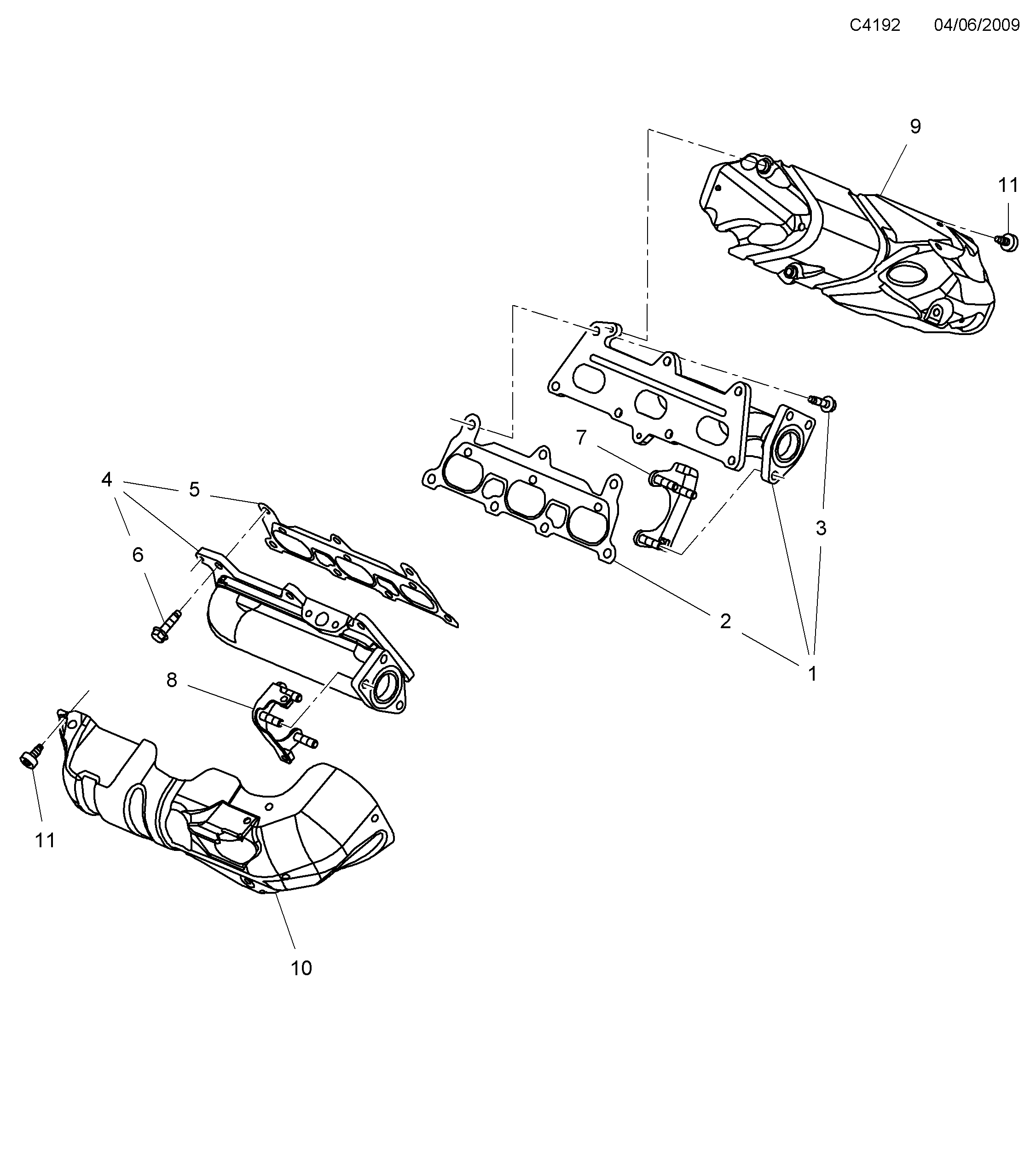 Schéma technique Saab 9-5 (650) 2012 - Section 4225 : Intake and exhaust system