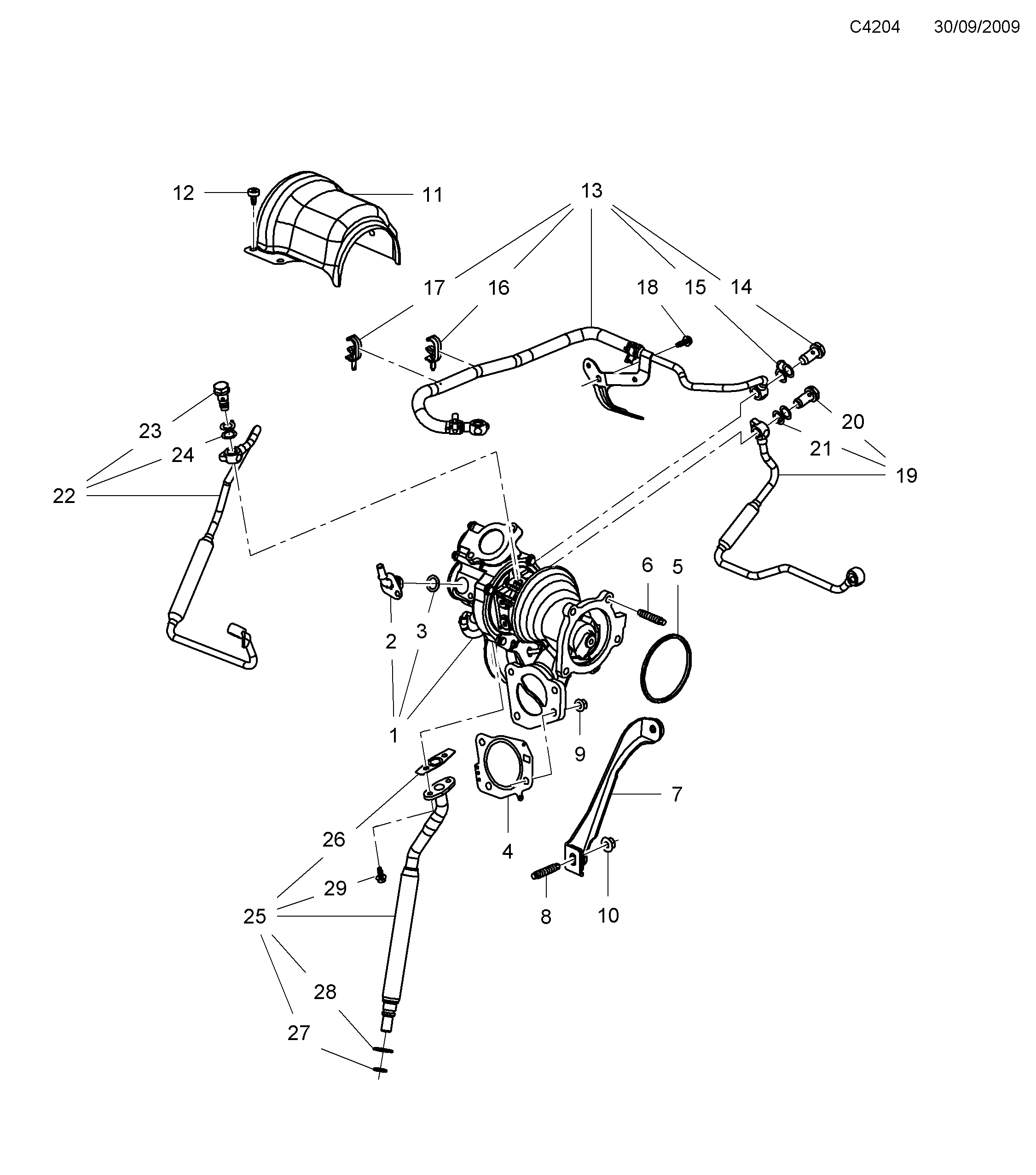 Schéma technique Saab 9-5 (650) 2010 - Section 6000 : Система наддува