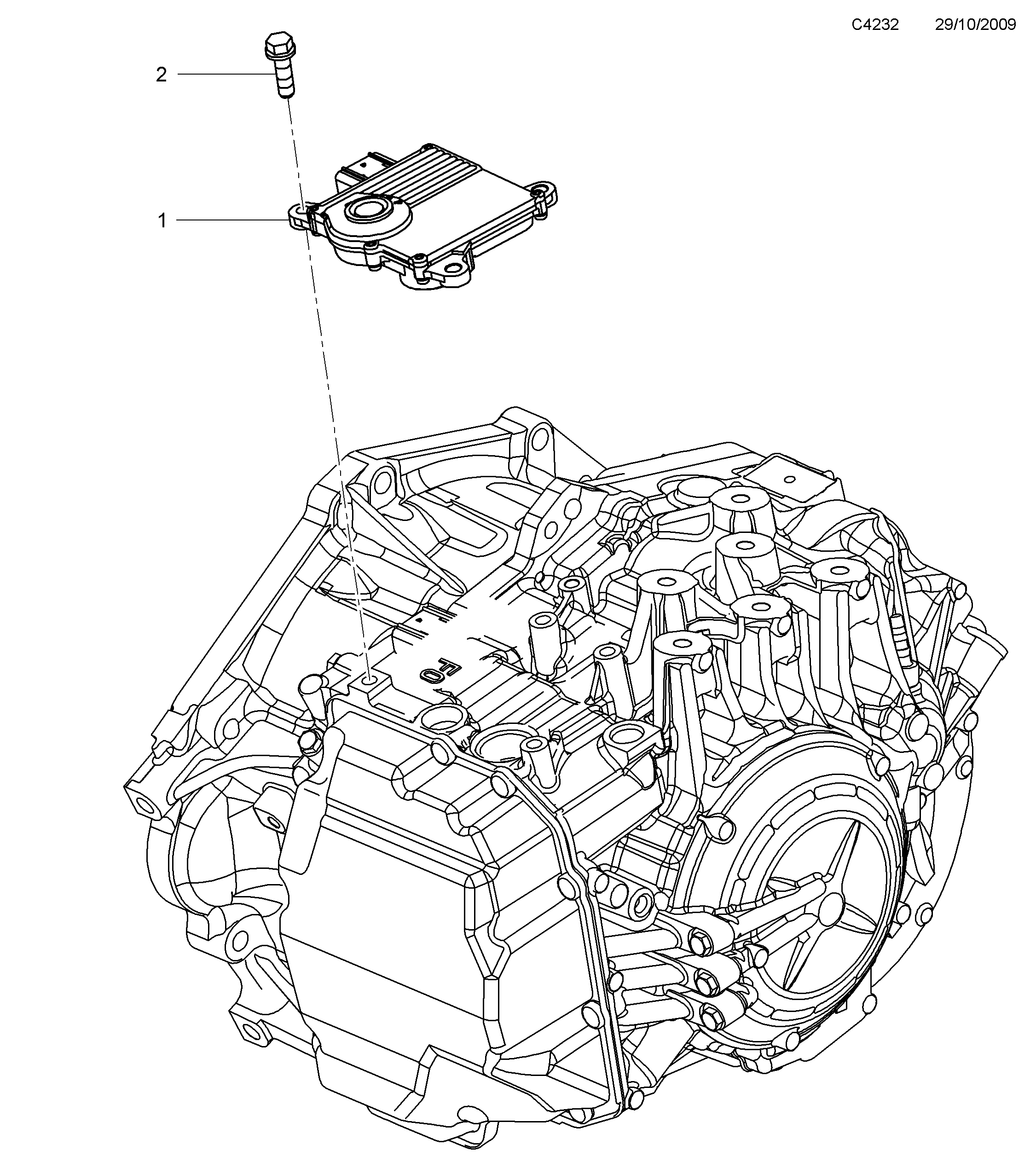 Schéma technique Saab 9-5 (650) 2011 - Section 7200 : Boîte de vitesses, automatique