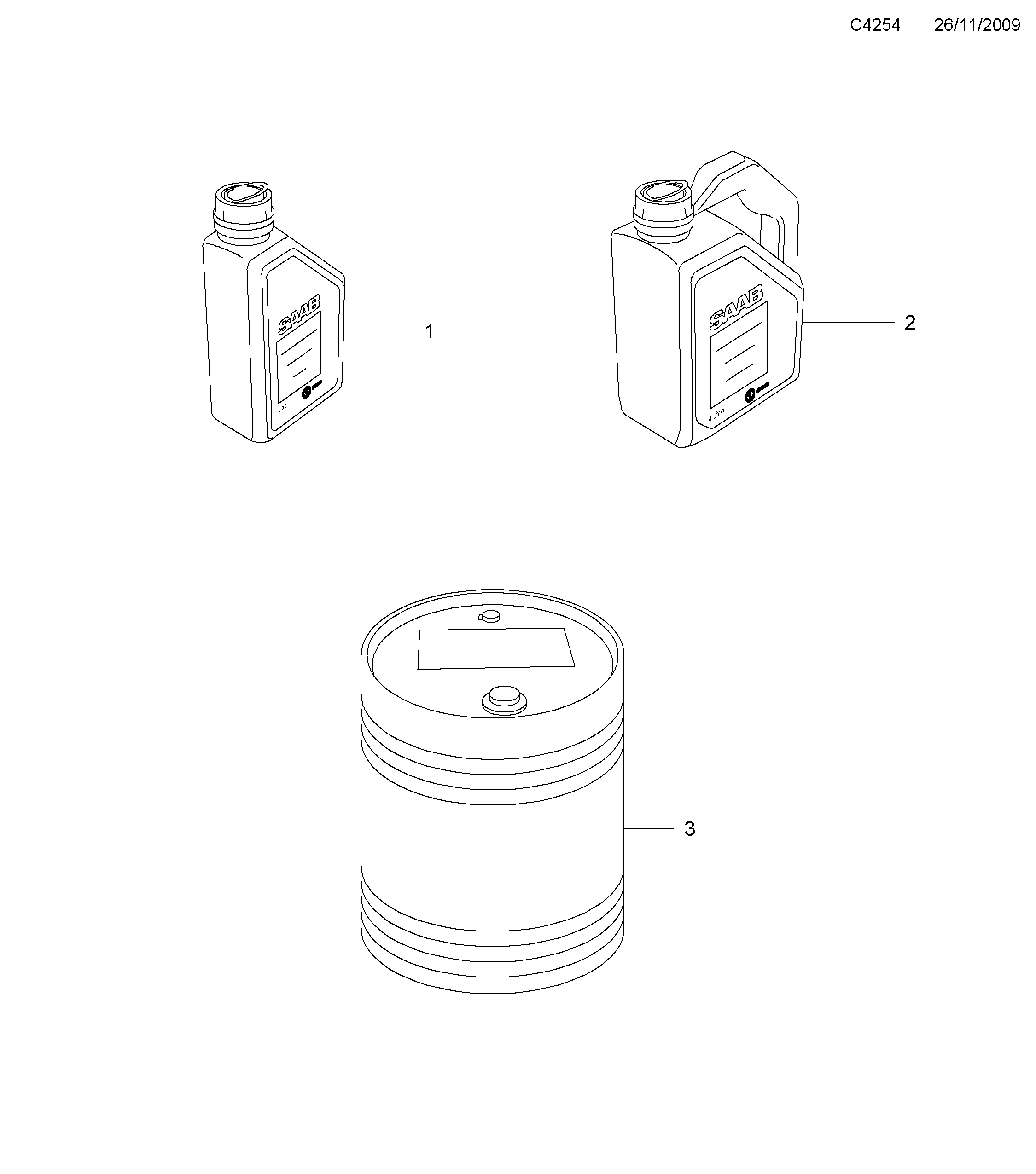 Schéma technique Saab 9-5 (650) 2012 - Section 25 : Accessories, Chemicals, emergency equipment
