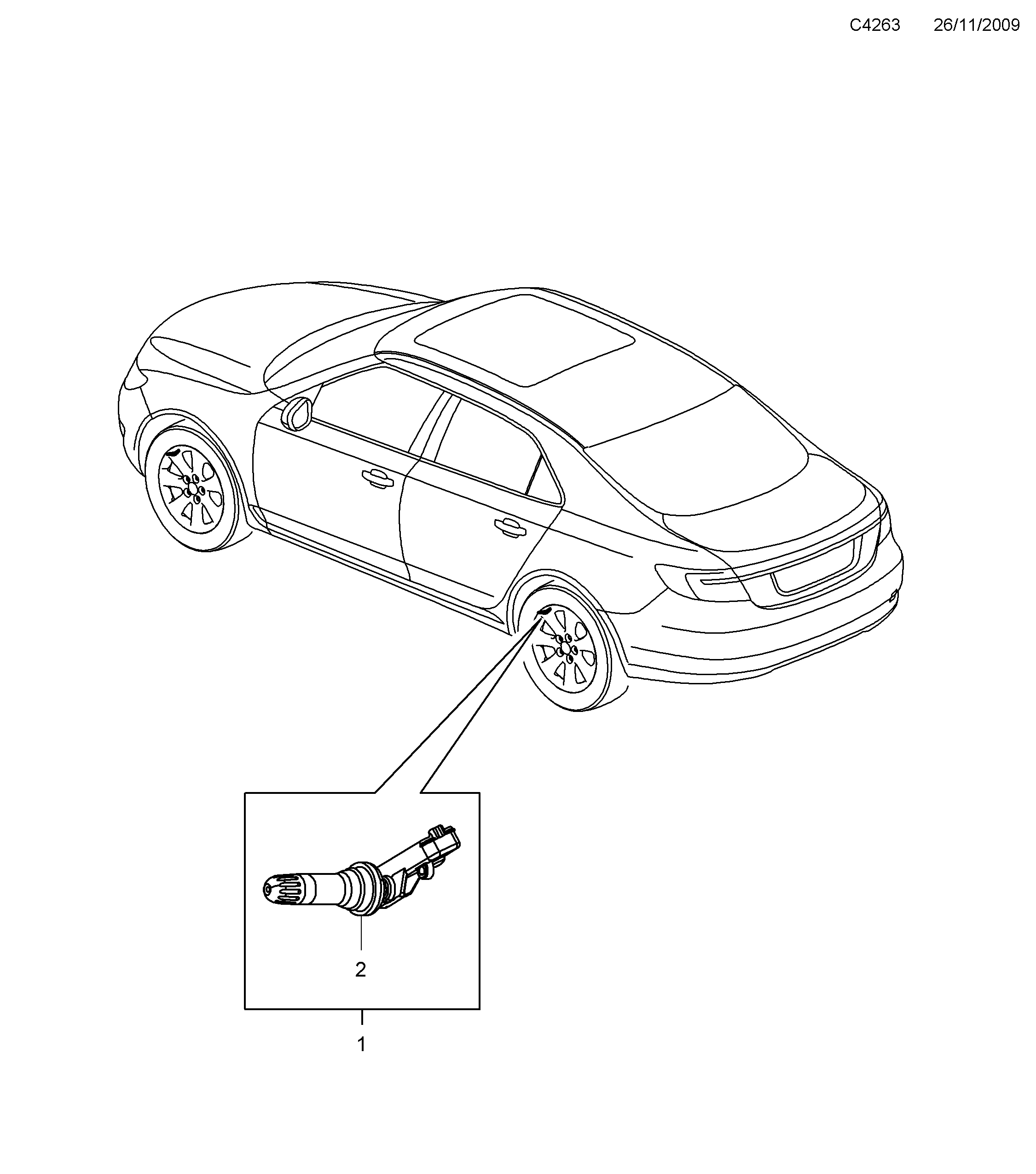 Schéma technique Saab 9-5 (650) 2012 - Section 105 : Accessoire électrique
