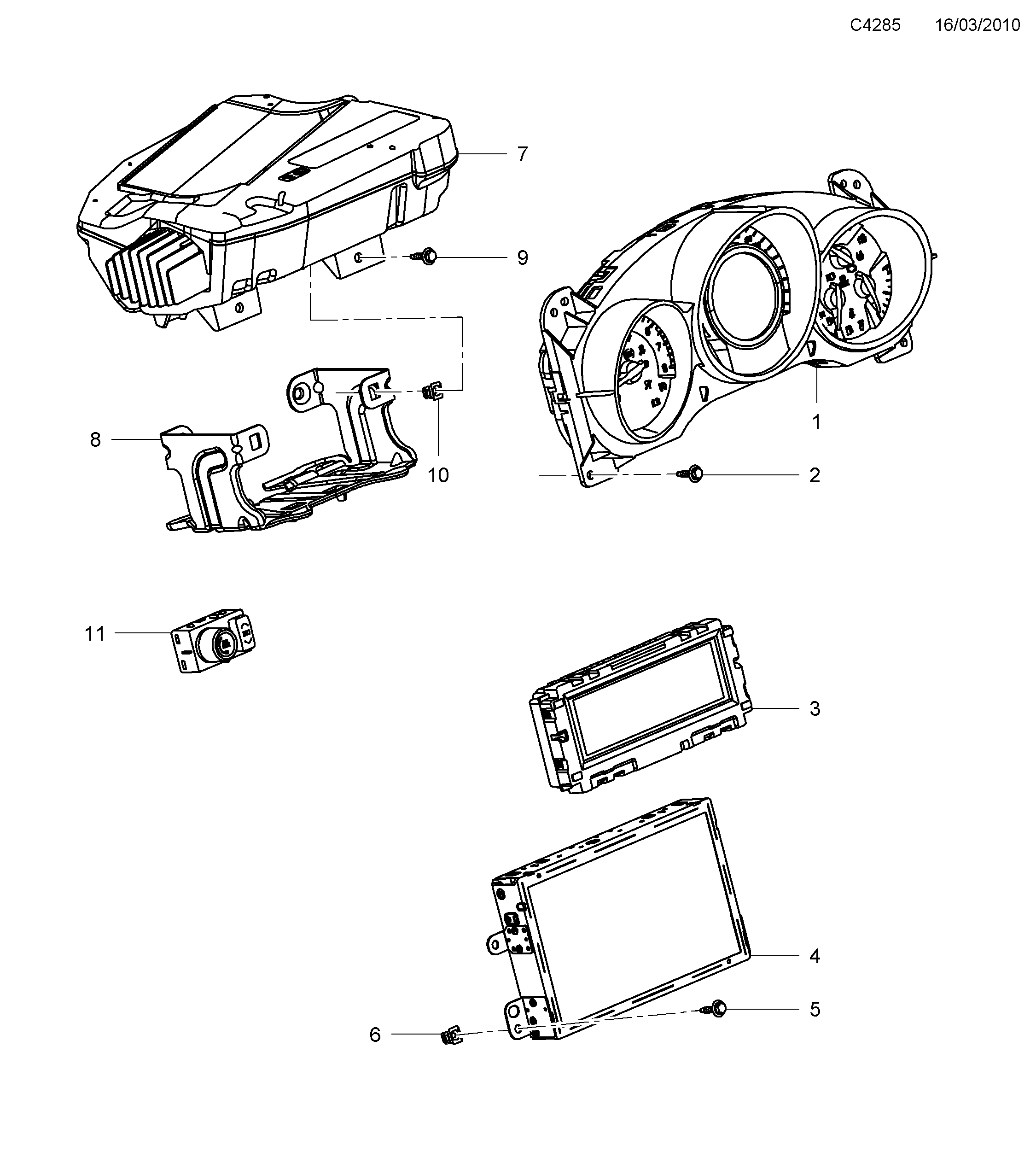 Schéma technique Saab 9-5 (650) 2010 - Section 4550 : Conduites et fusibles