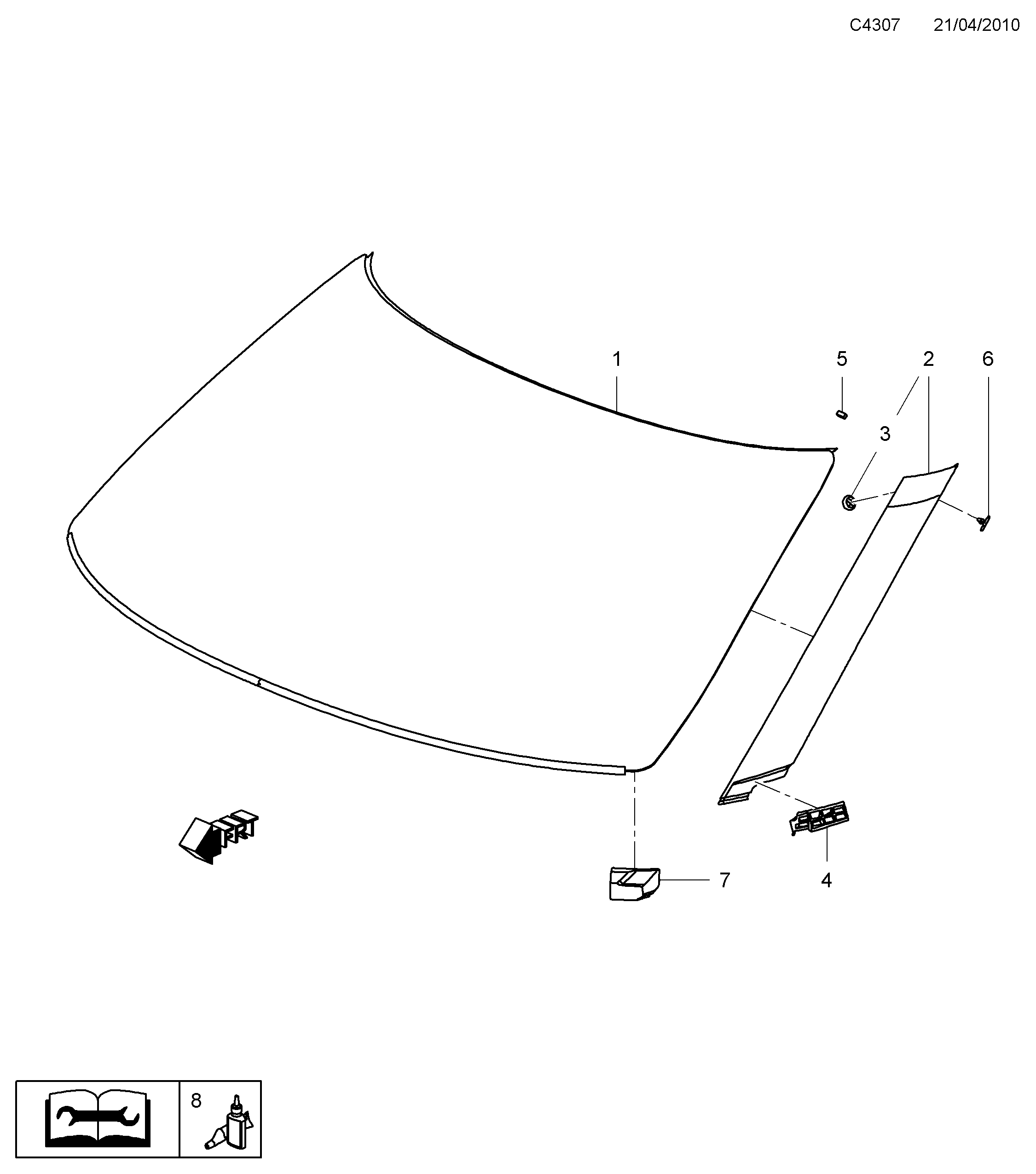 Schéma technique Saab 9-5 (650) 2012 - Section 3400 : External details