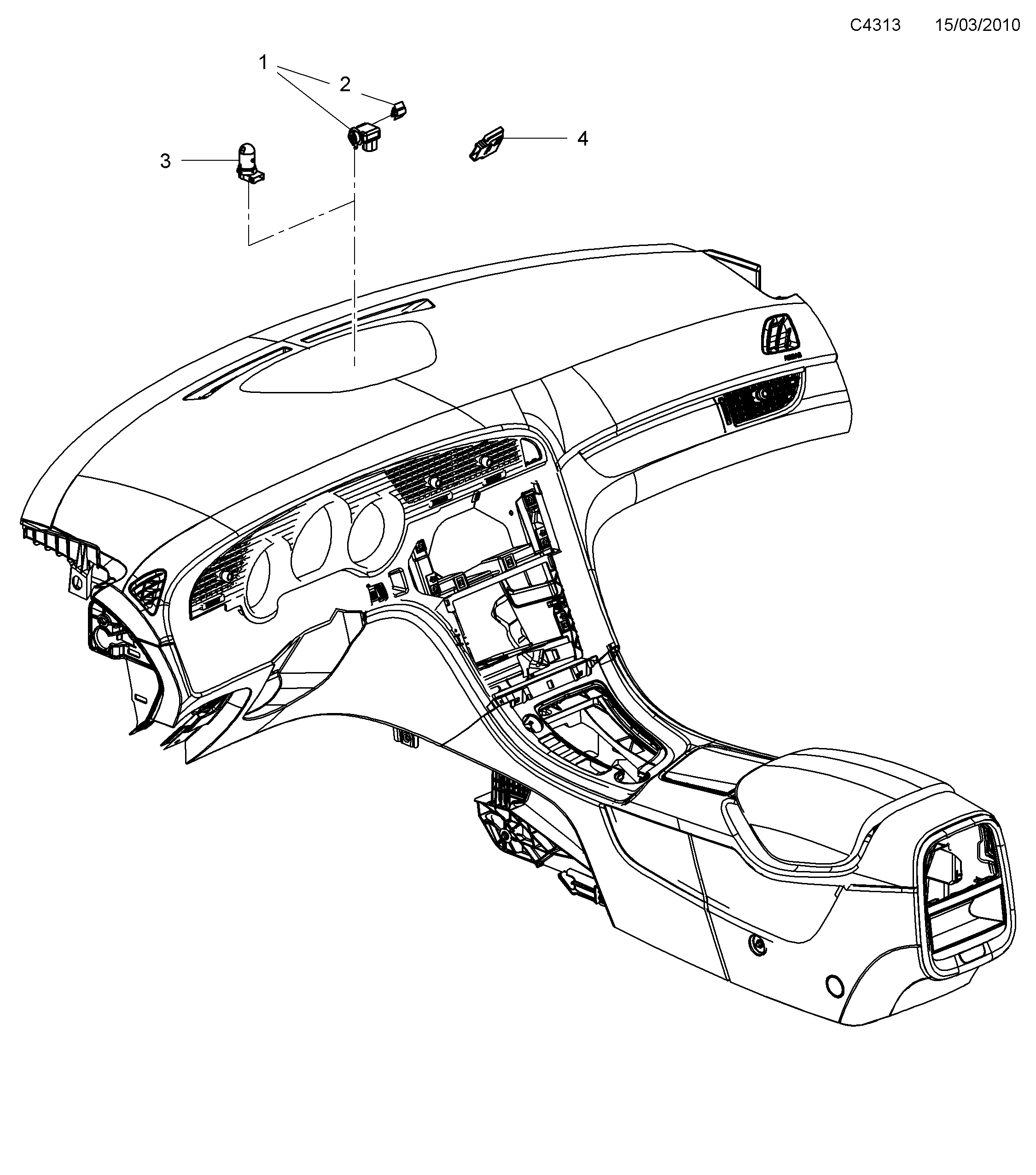 Schéma technique Saab 9-5 (650) 2011 - Section 230 : Chauffage et ventilation
