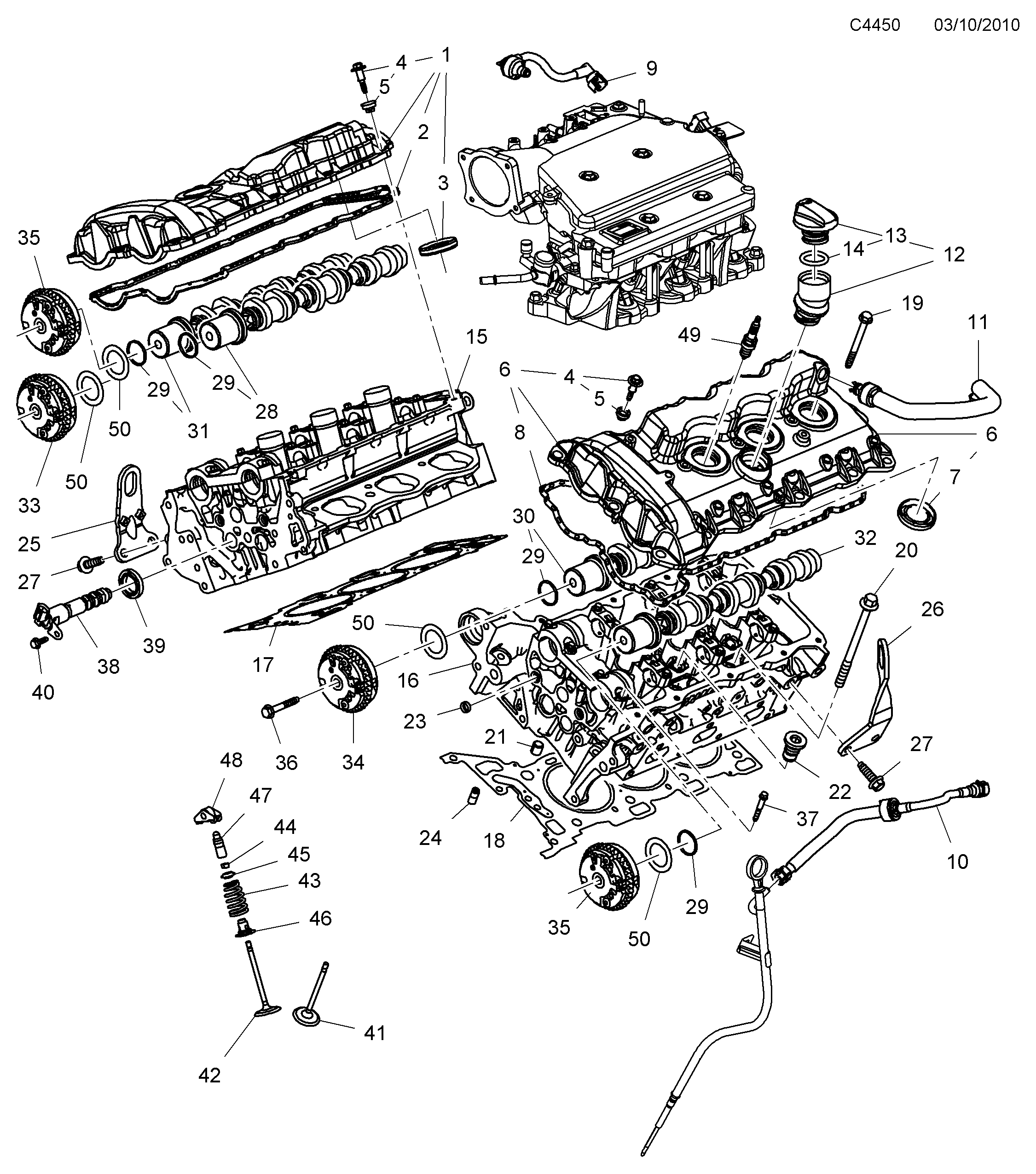 Schéma technique Saab 9-5 (650) 2012 - Section 210 : Corps de moteur