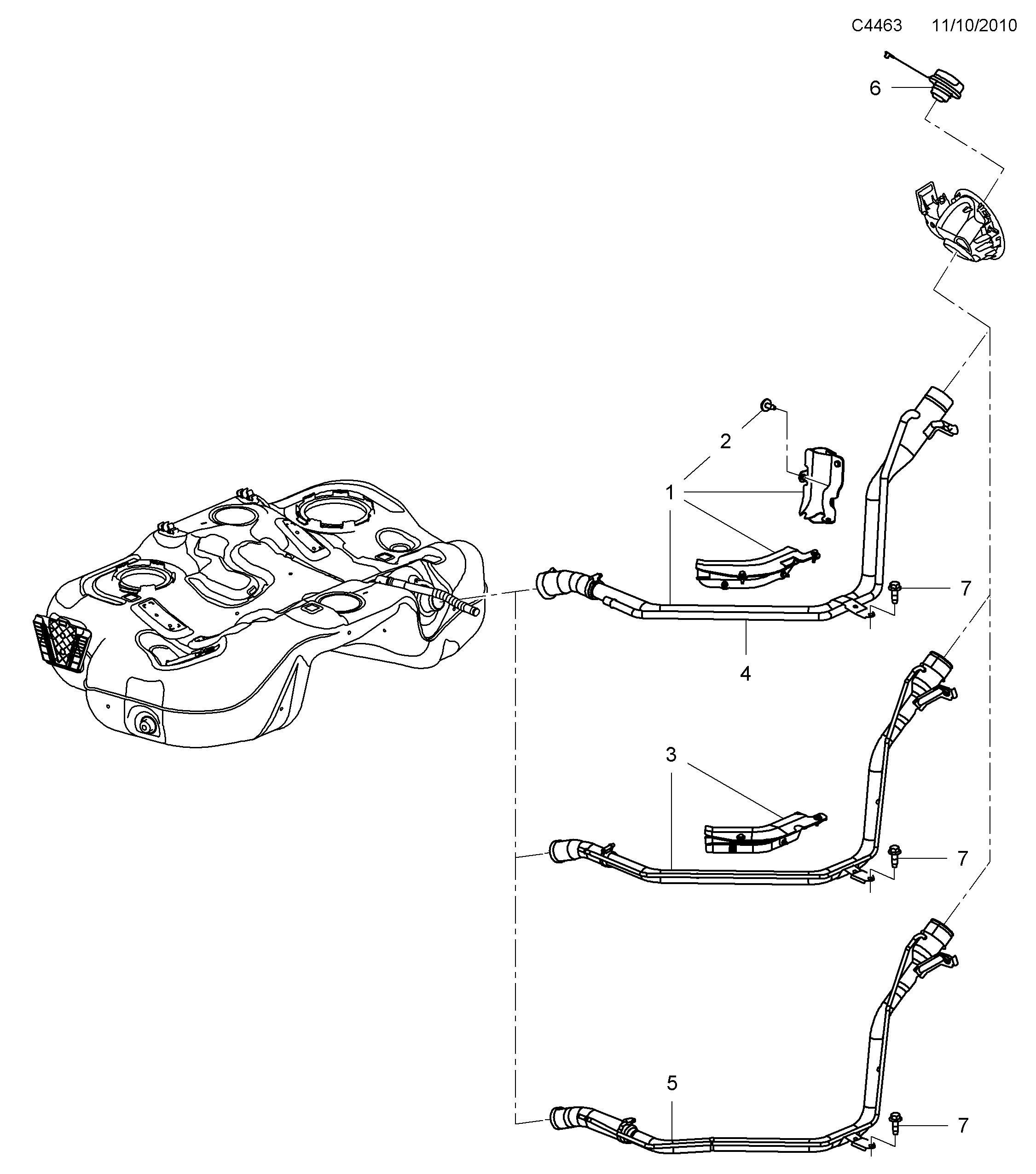 Schéma technique Saab 9-5 (650) 2011 - Section 3200 : Fuel system