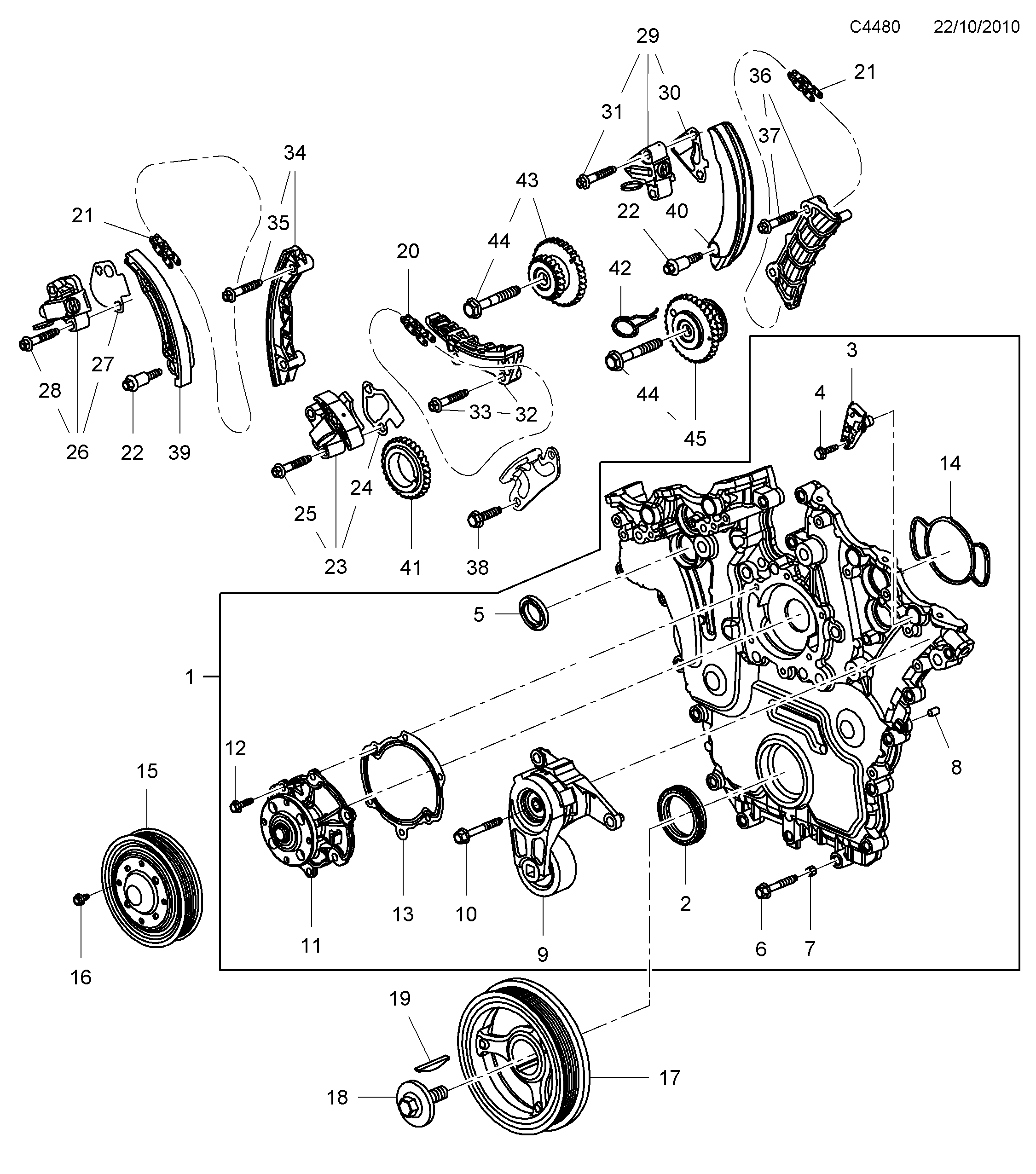 Schéma technique Saab 9-5 (650) 2010 - Section 610 : Short block