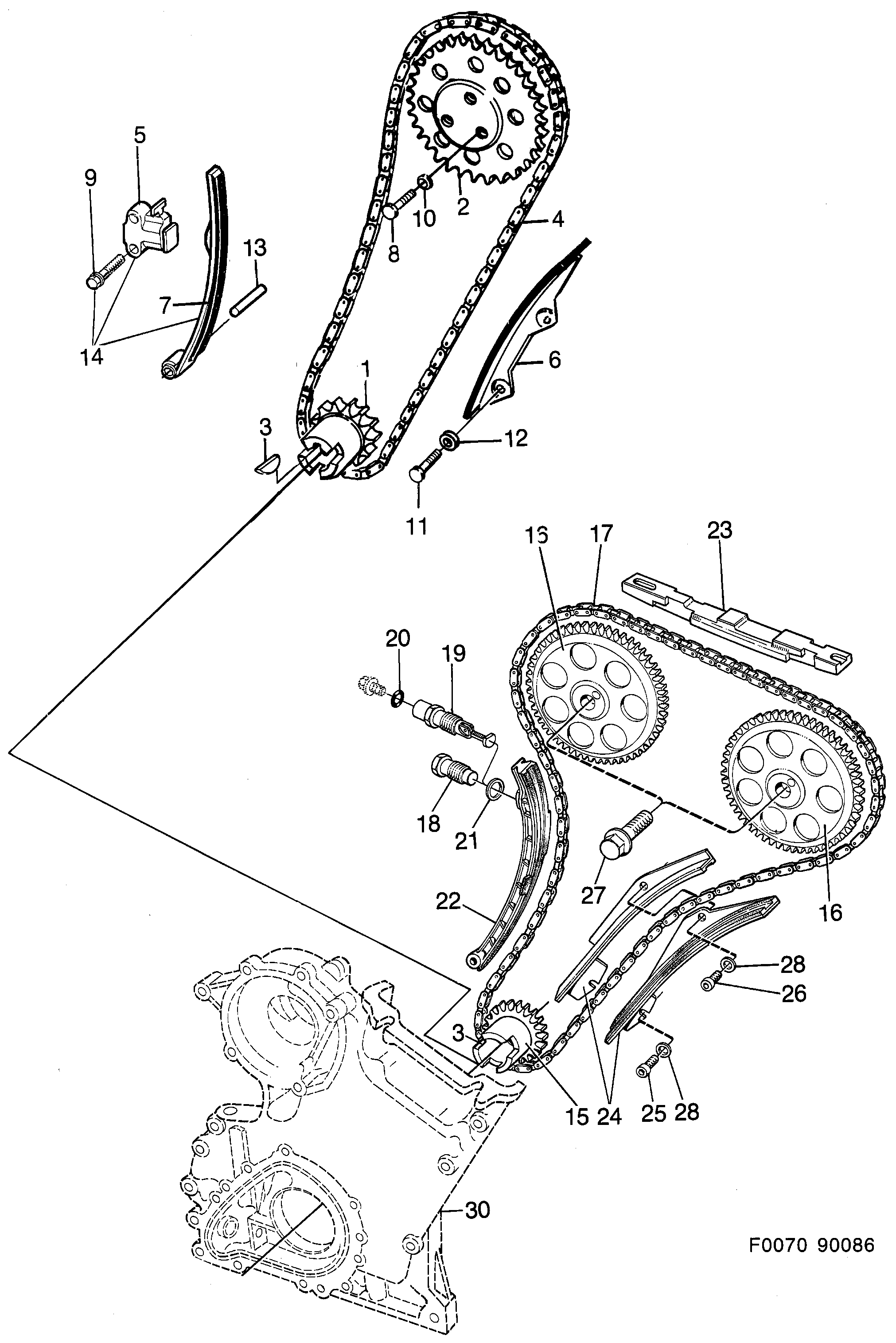 Schéma technique Saab 900 1987 - Section 310 : Short block
