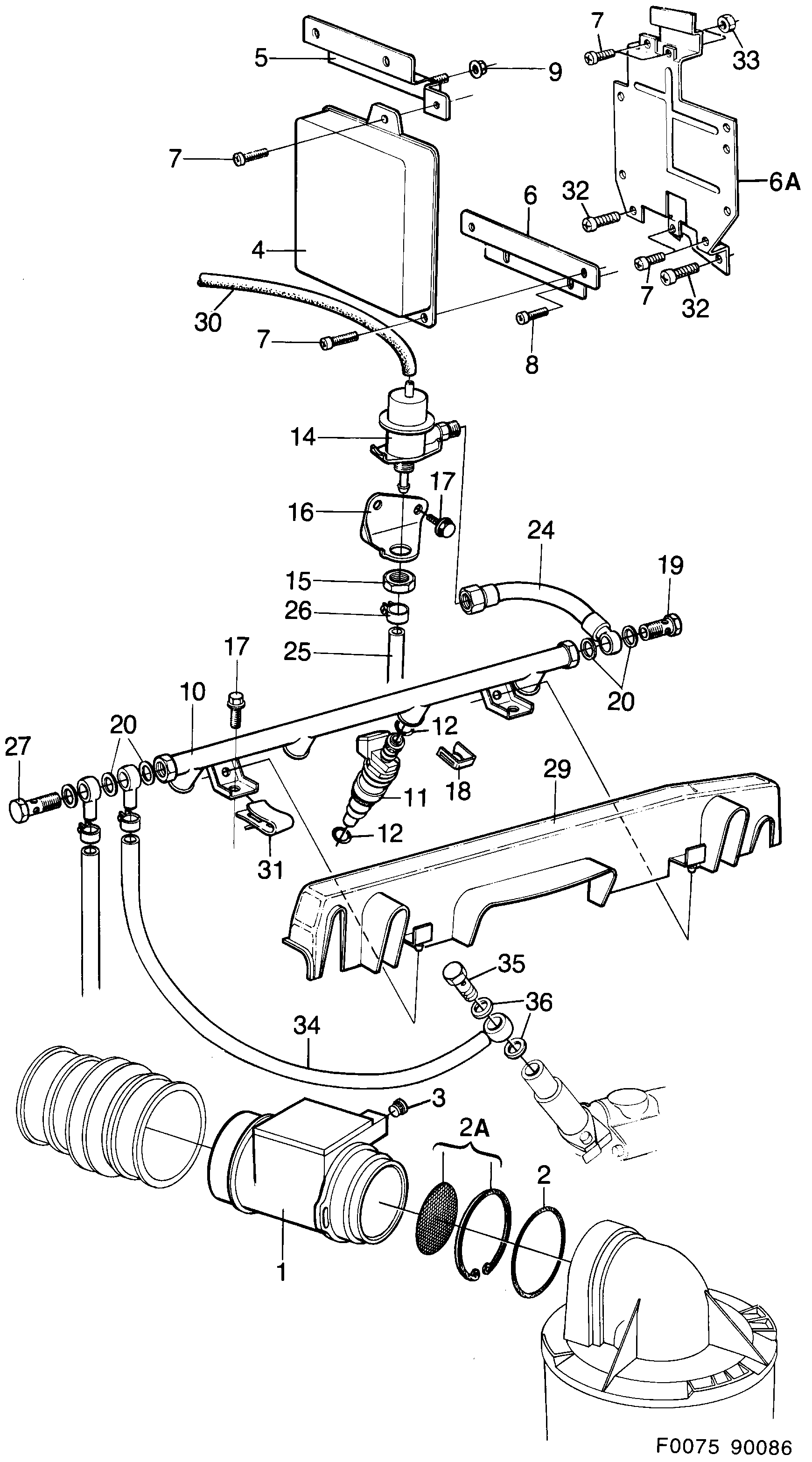 Schéma technique Saab 900 1988 - Section 940 : Fuel system