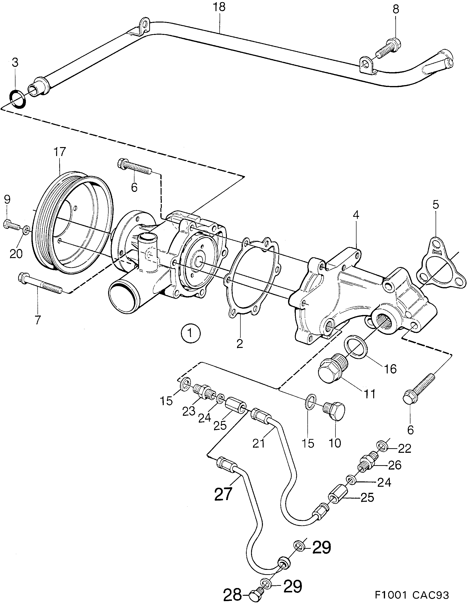Schéma technique Saab 9000 1993 - Section 2000 : Cooling system