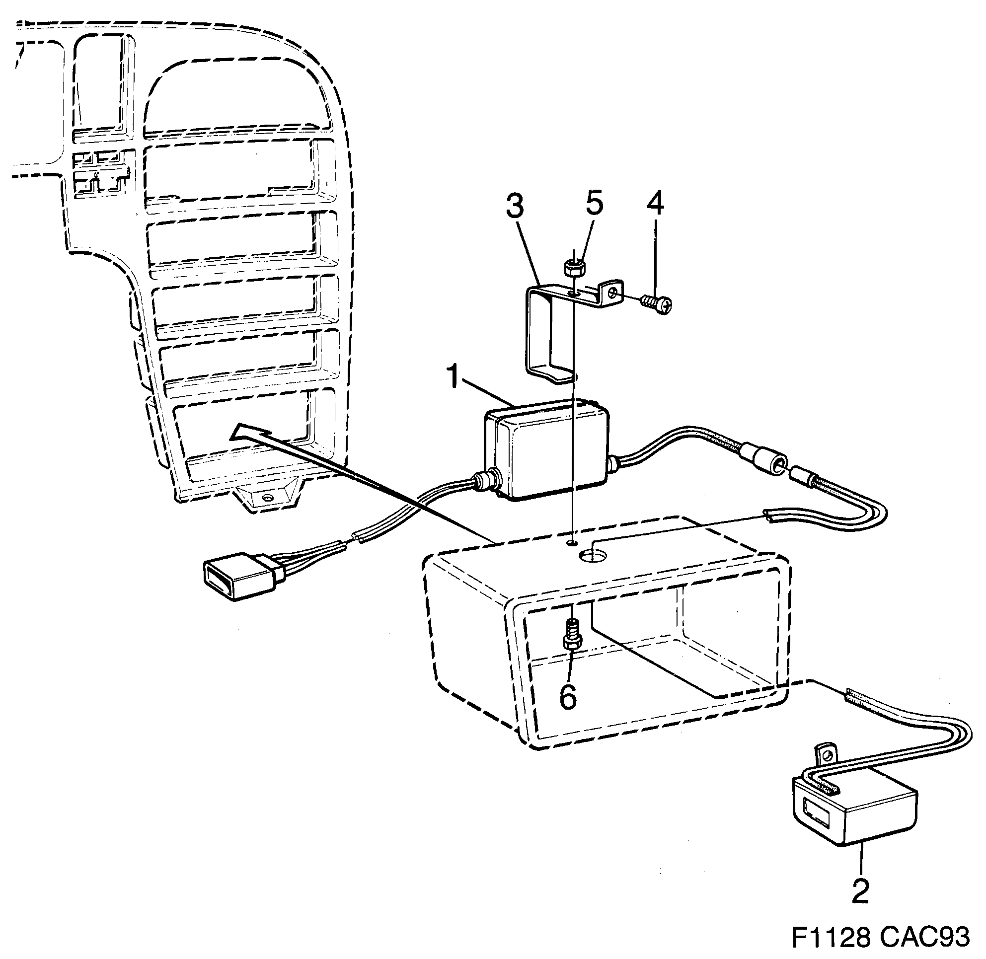 Schéma technique Saab 9000 1990 - Section 1430 : Electric equipment, other
