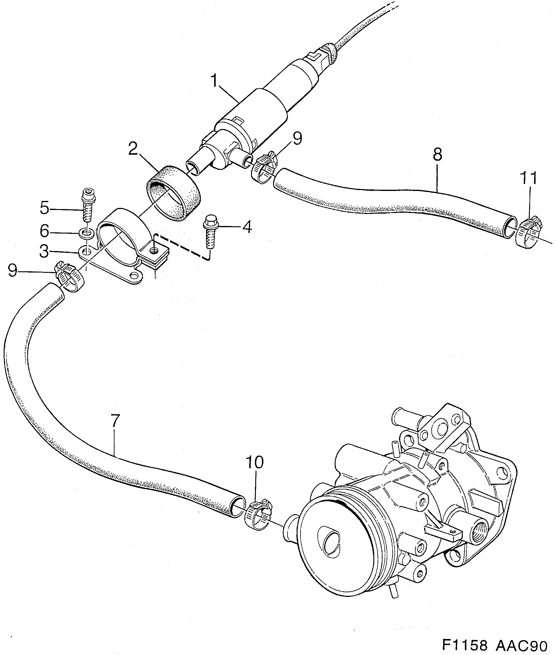 Schéma technique Saab 900 1992 - Section 1250 : Intake and exhaust system