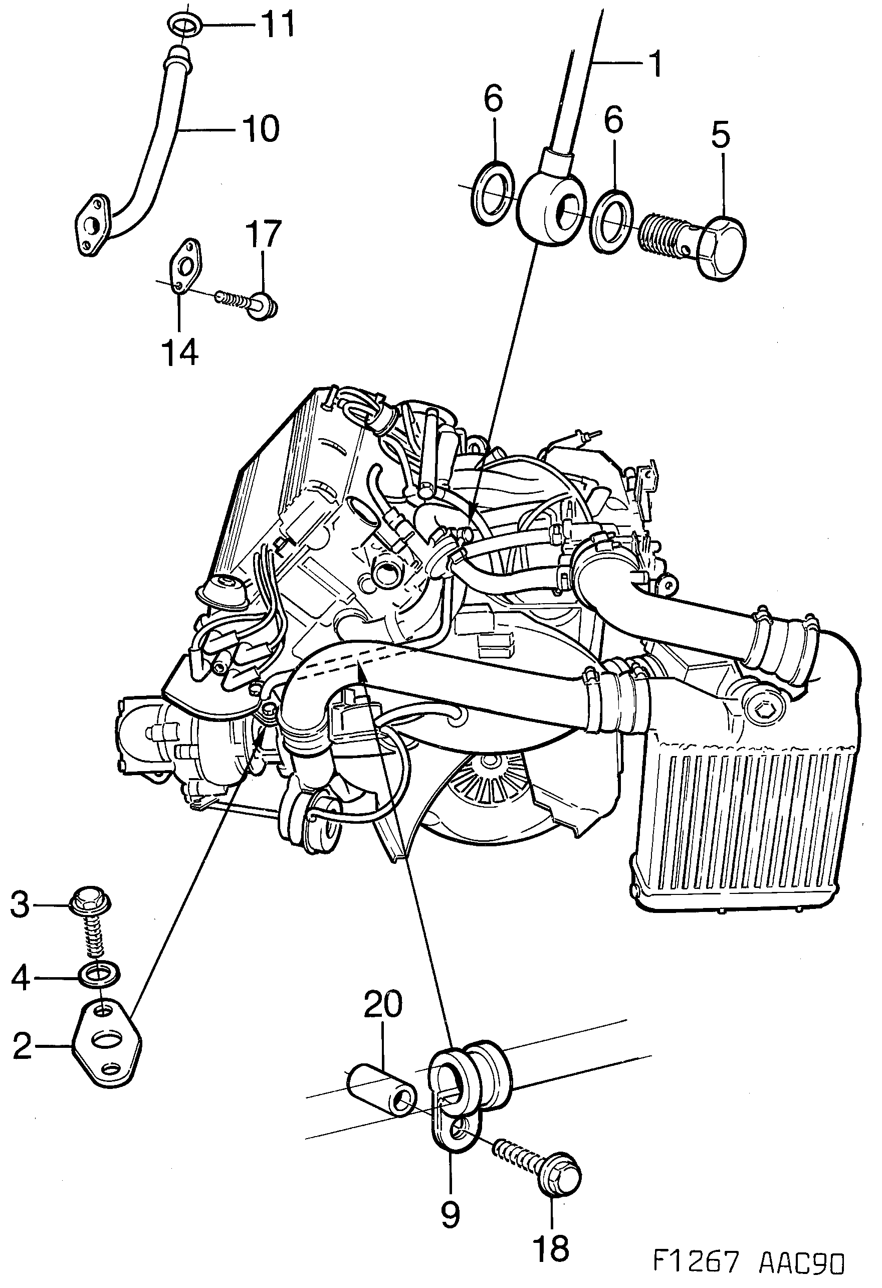 Schéma technique Saab 900 1992 - Section 500 : Lubricating system