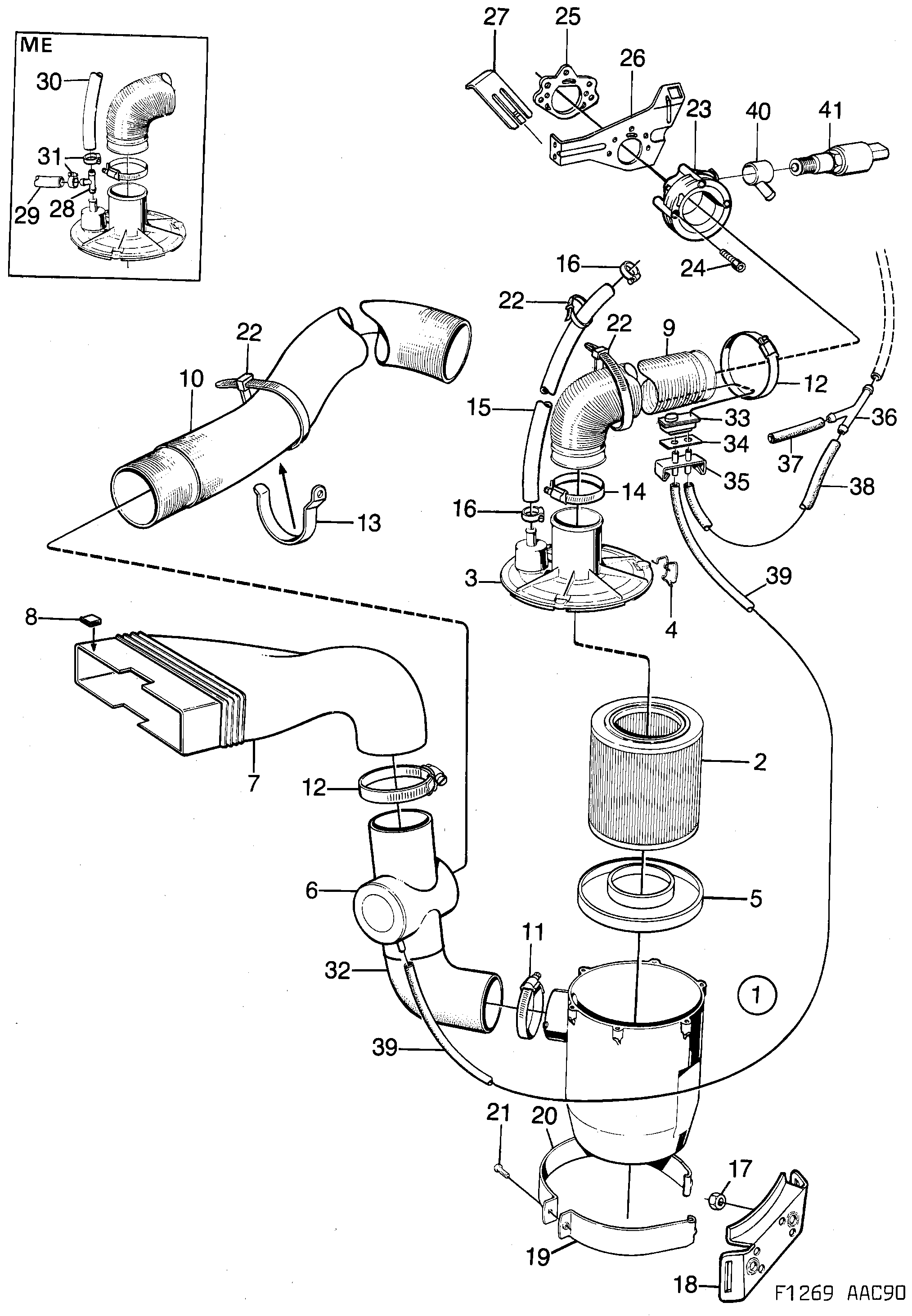 Schéma technique Saab 900 1992 - Section 560 : Fuel system