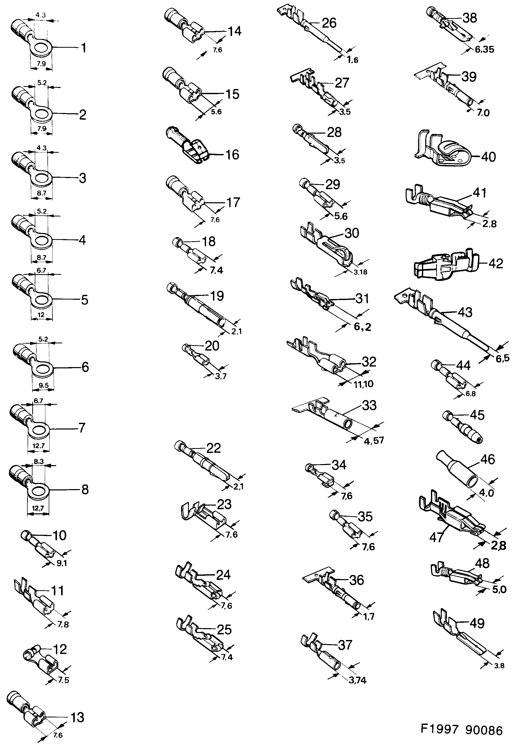 Schéma technique Saab 900 1987 - Section 1060 : Conduites et fusibles