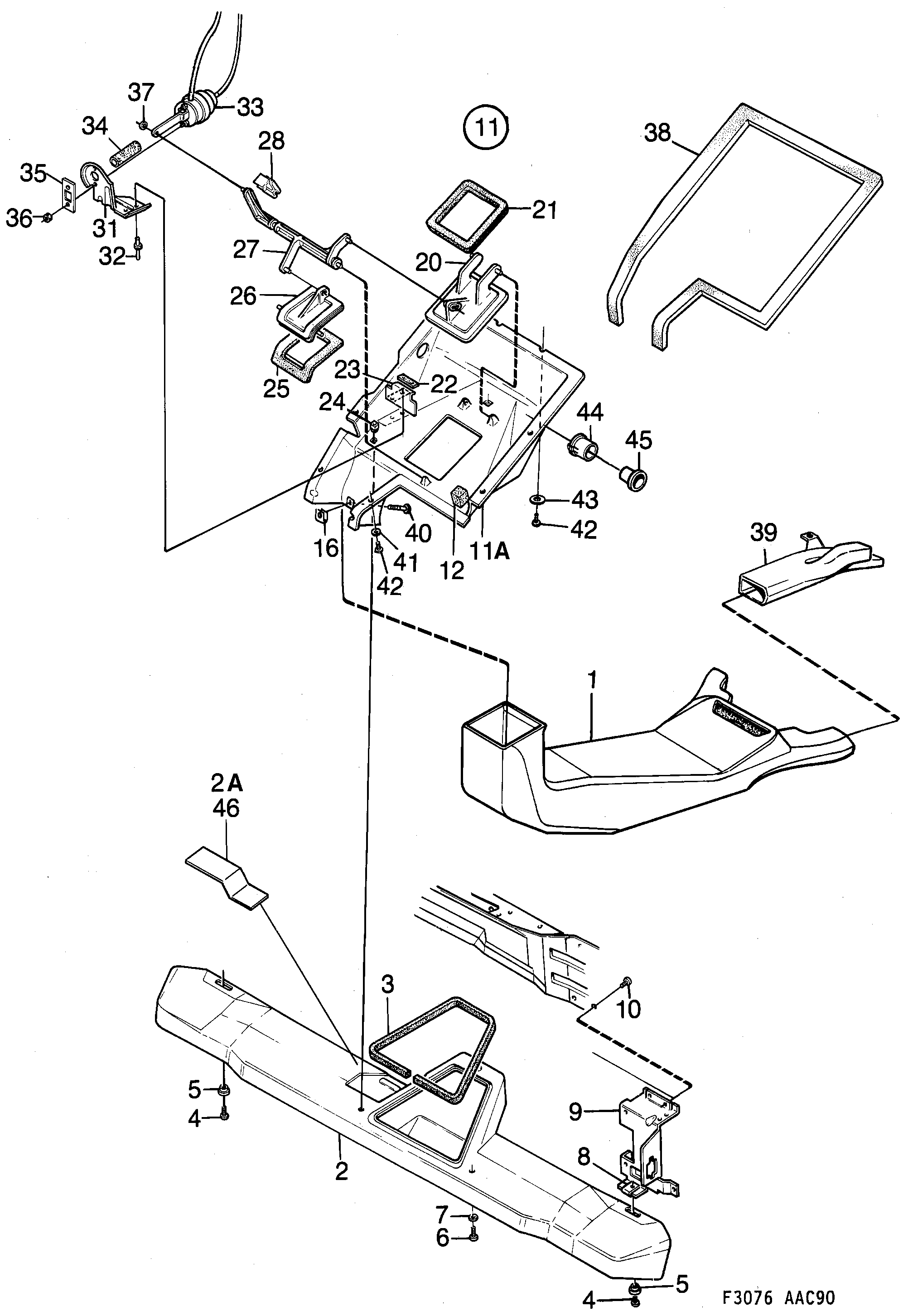 Schéma technique Saab 900 1991 - Section 170 : Chauffage et ventilation