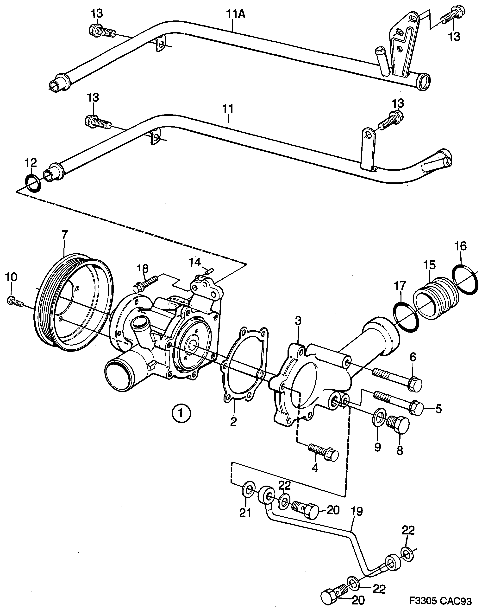 Schéma technique Saab 9000 1990 - Section 2030 : Cooling system