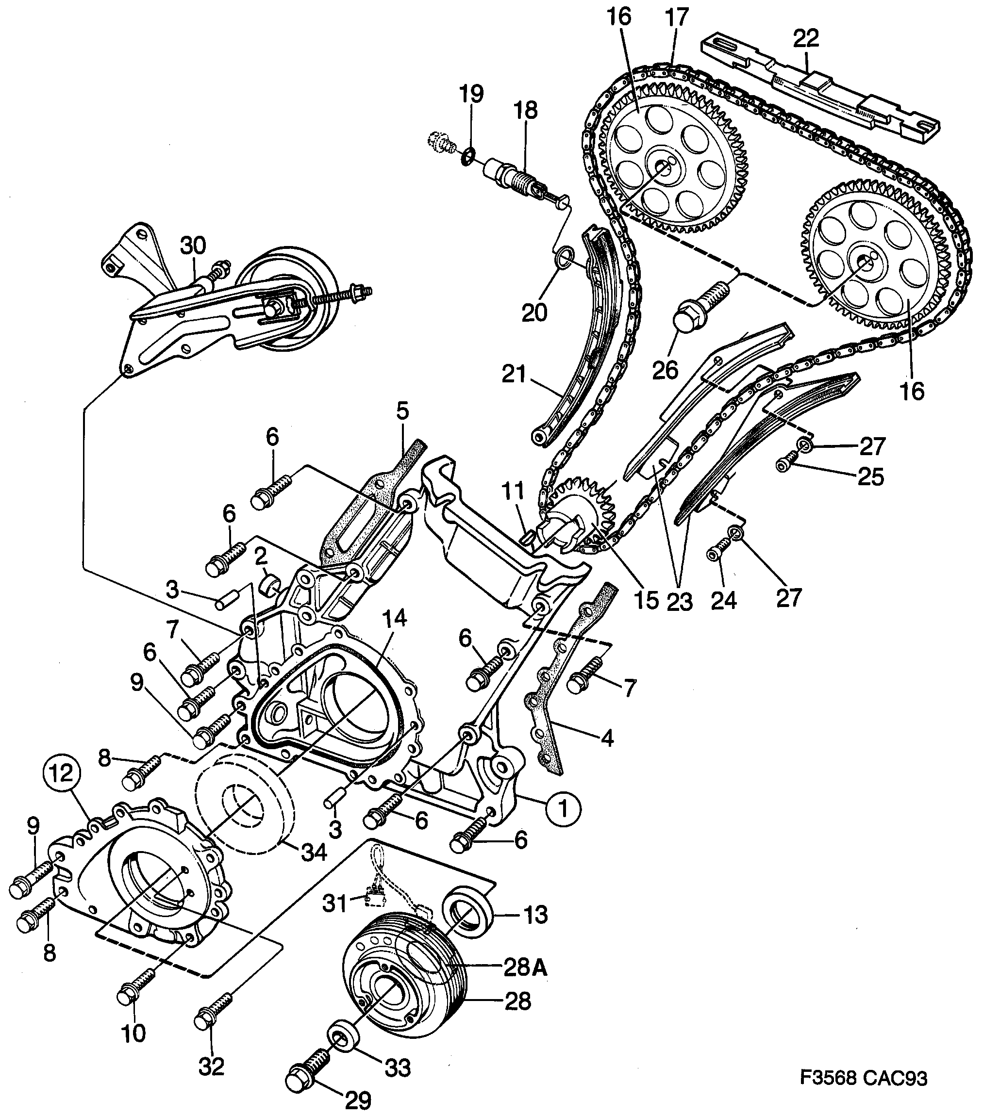 Schéma technique Saab 9000 1990 - Section 290 : Short block