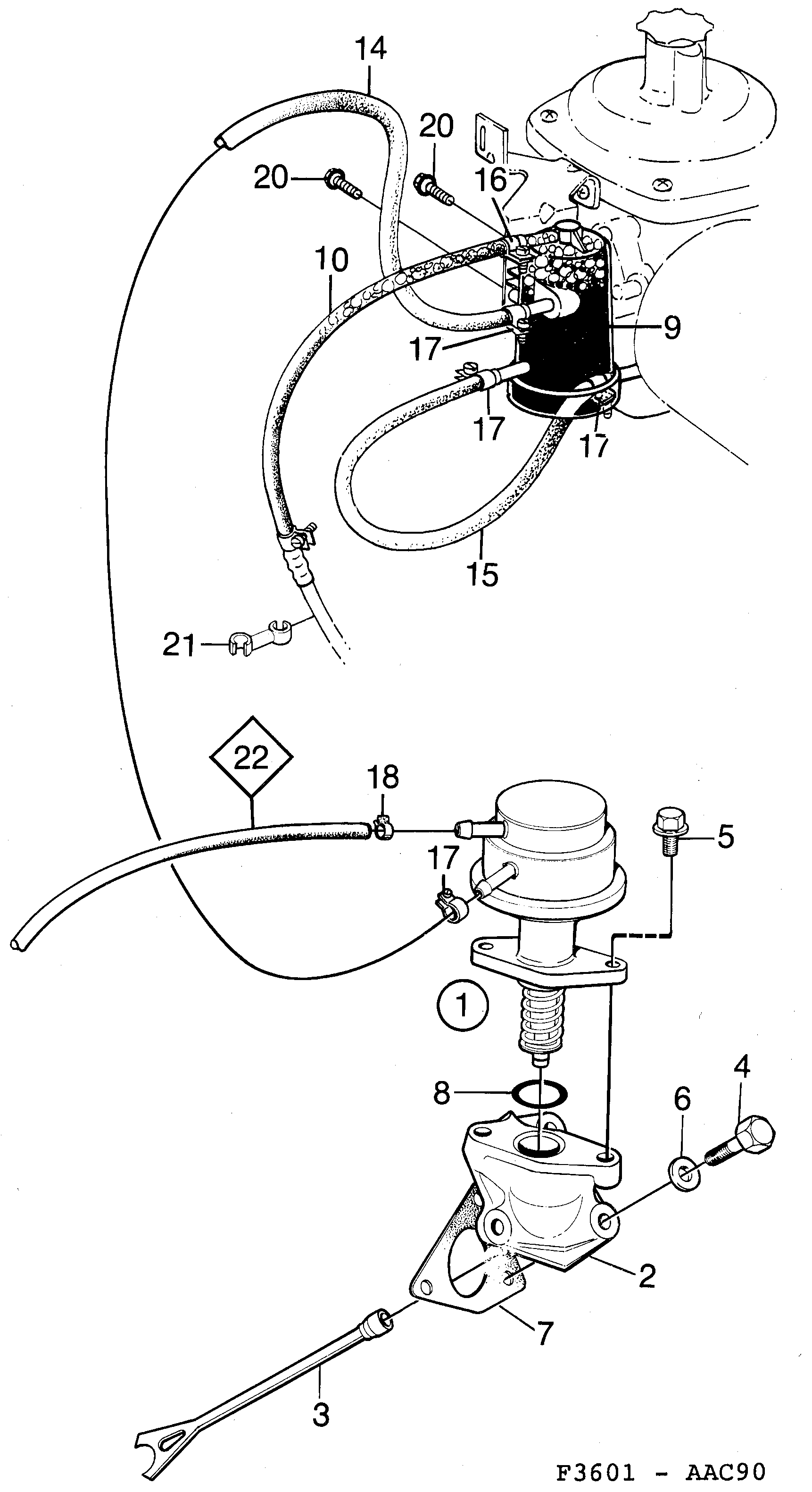 Schéma technique Saab 900 1992 - Section 710 : Fuel system