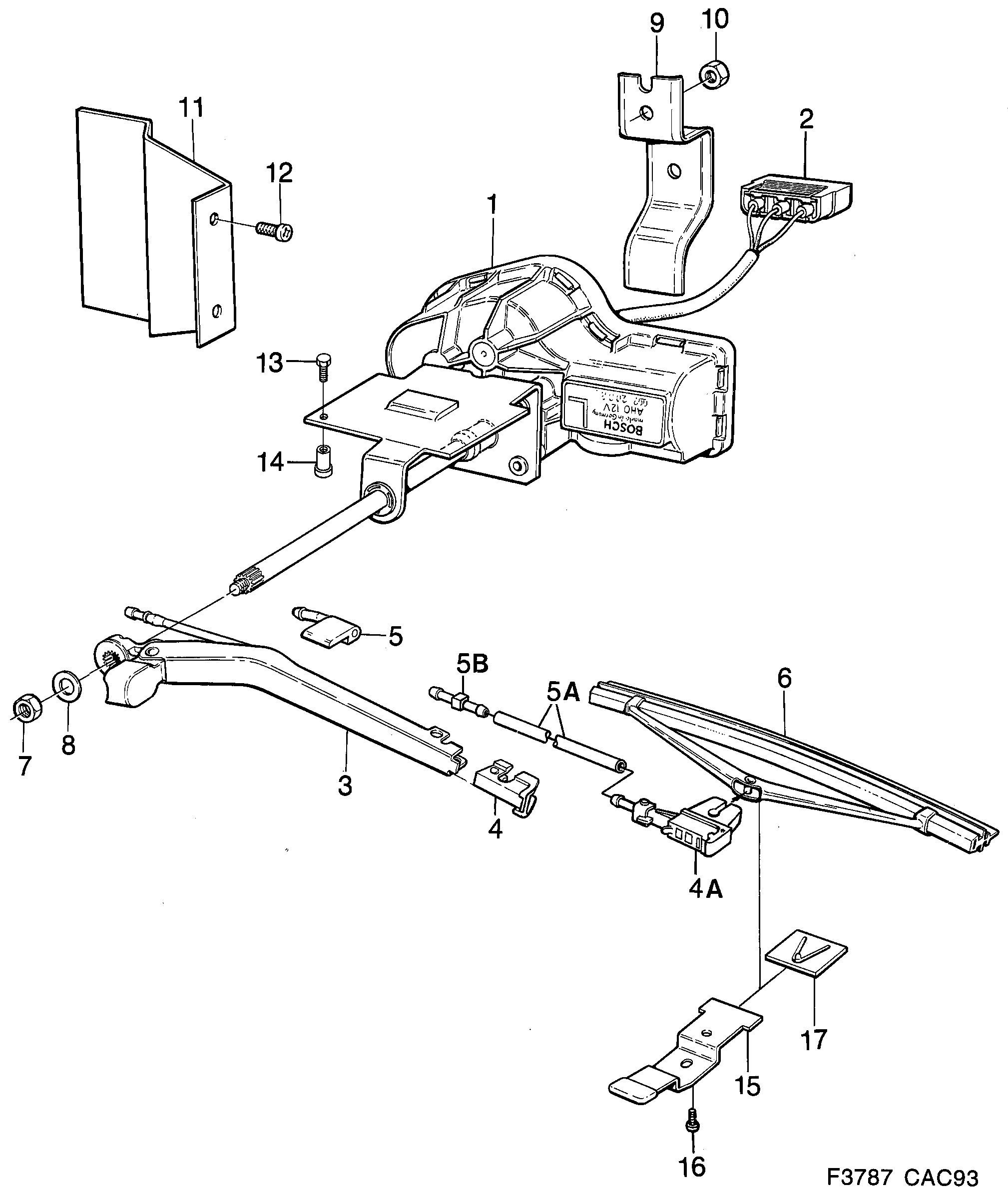 Schéma technique Saab 9000 1993 - Section 1040 : Electric equipment, other