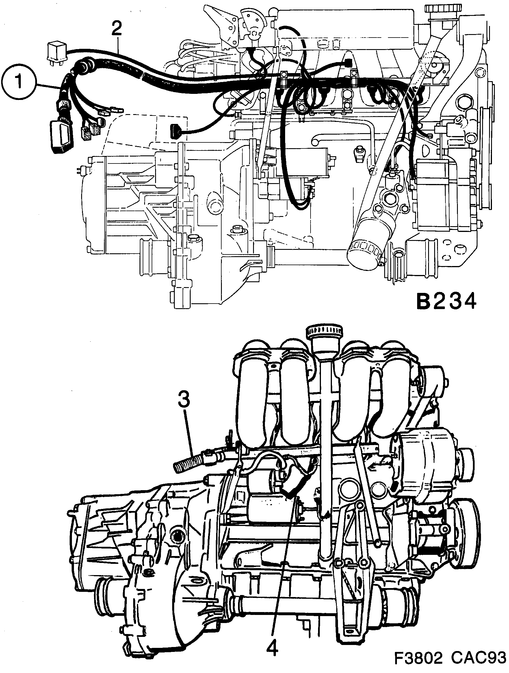 Schéma technique Saab 9000 1992 - Section 1850 : Wiring and fuses