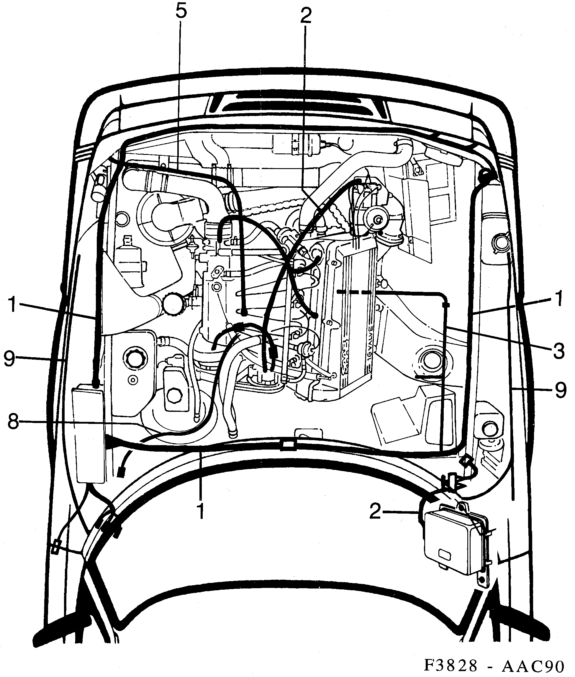 Schéma technique Saab 900 1992 - Section 1130 : Wiring and fuses