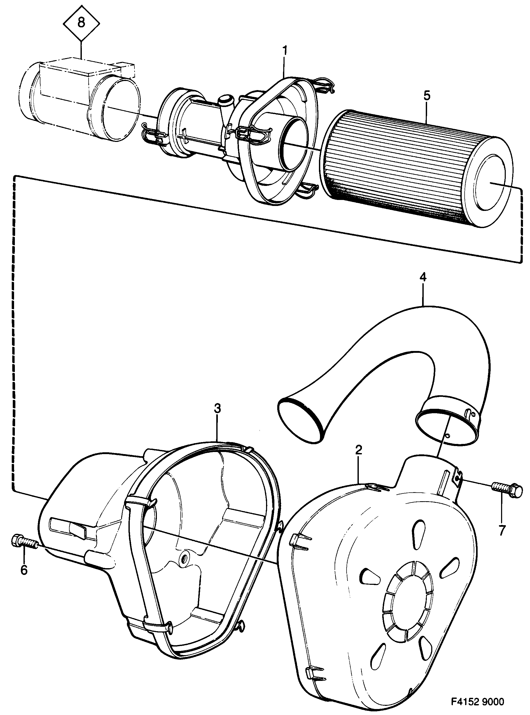 Schéma technique Saab 9000 1985 - Section 460 : Fuel system