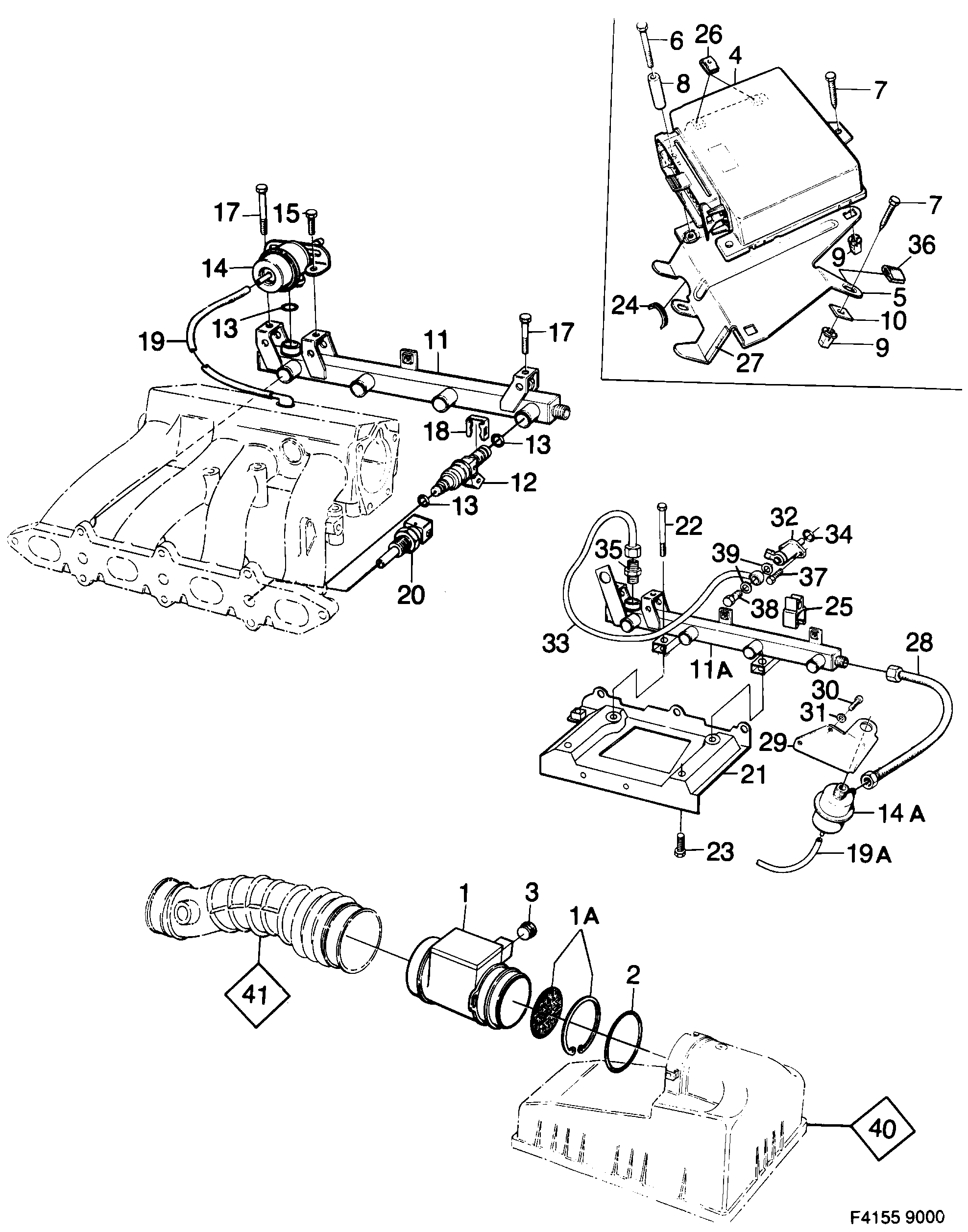 Schéma technique Saab 9000 1985 - Section 670 : Fuel system