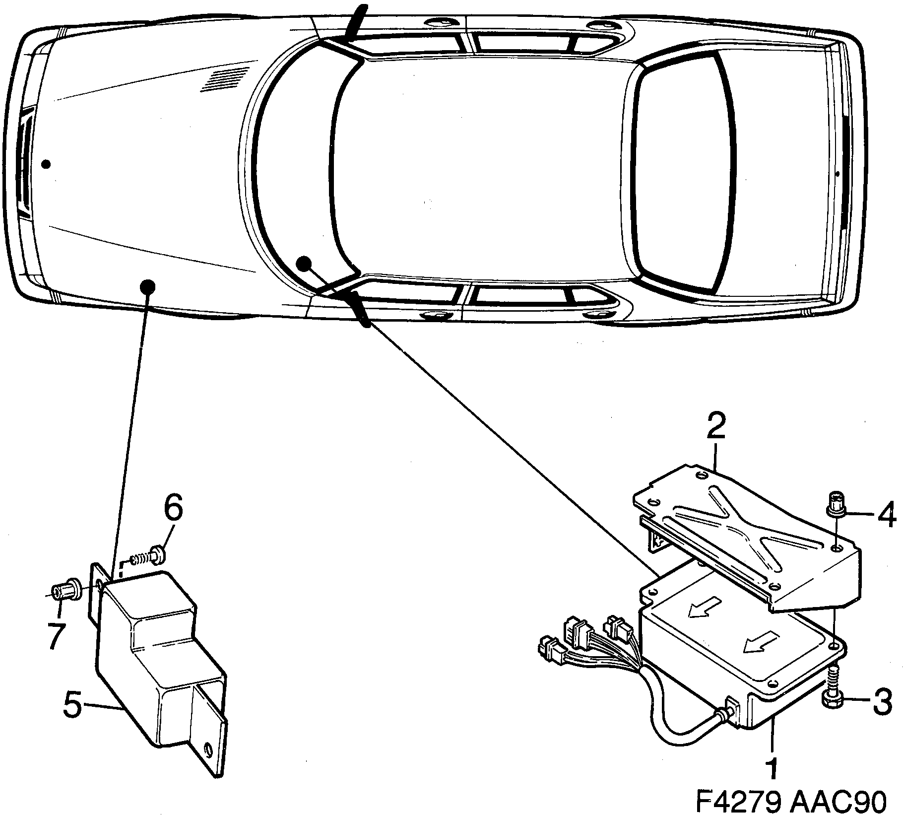Schéma technique Saab 900 1992 - Section 830 : Autre équipement électrique