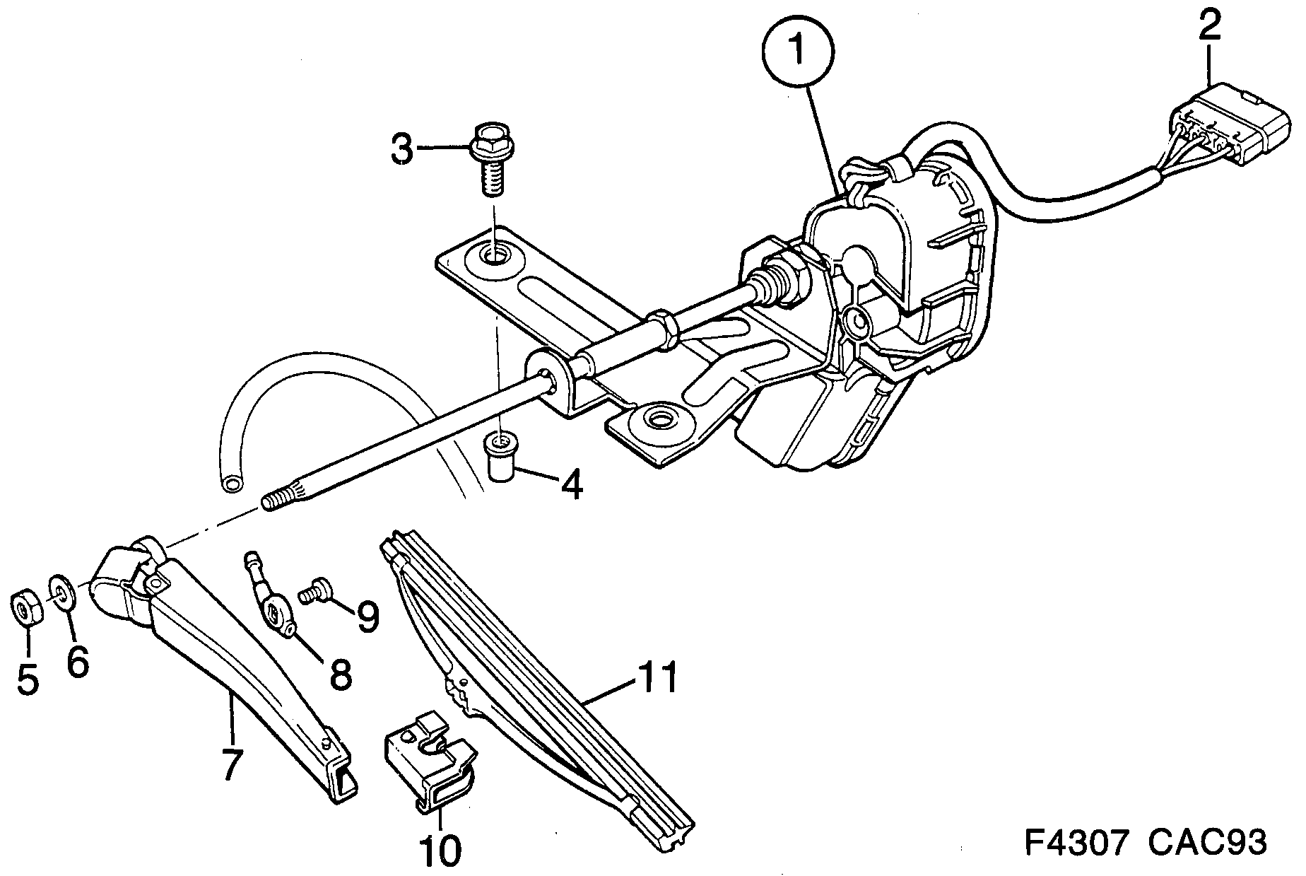 Schéma technique Saab 9000 1993 - Section 1070 : Electric equipment, other