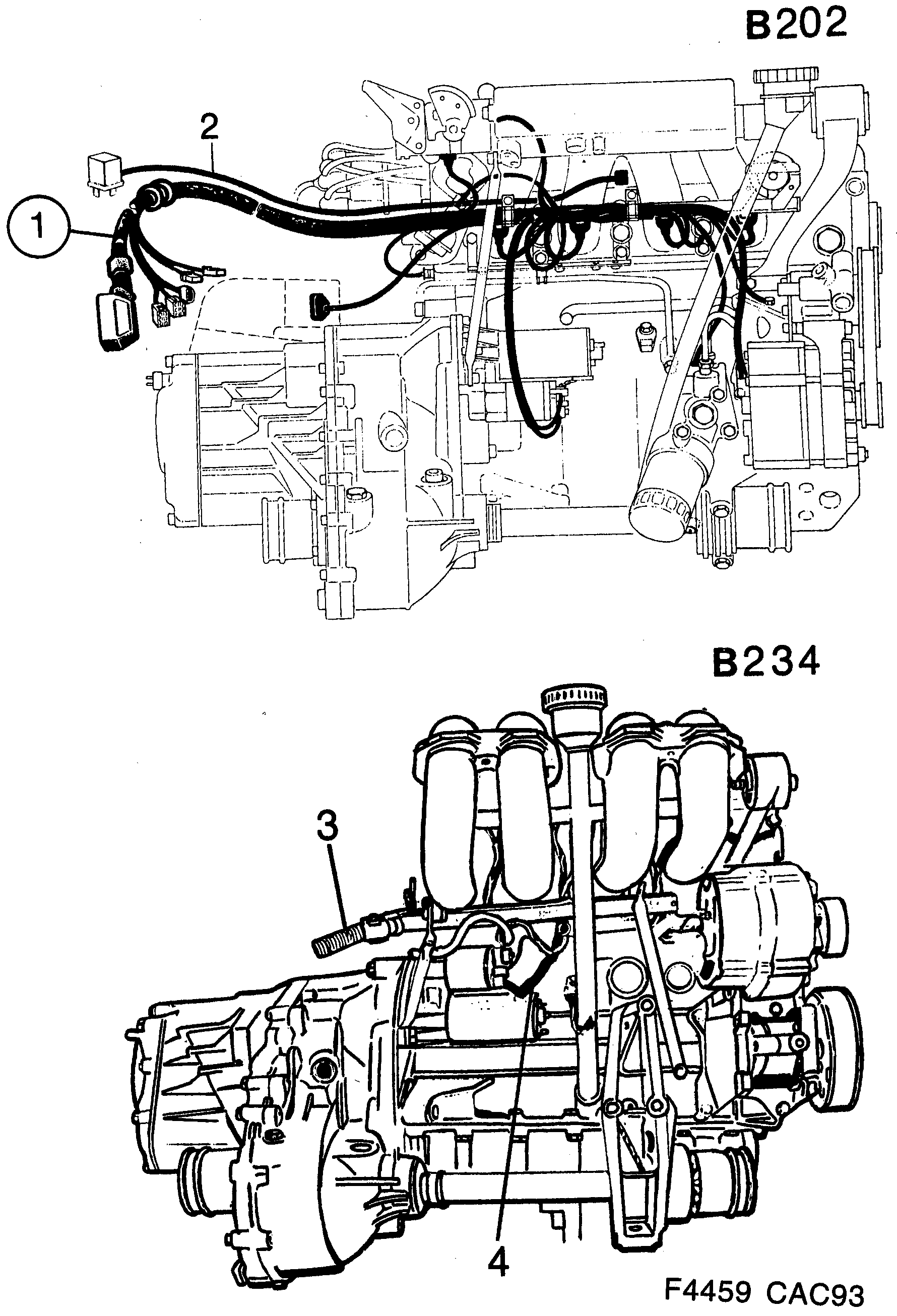 Schéma technique Saab 9000 1993 - Section 2000 : Wiring and fuses