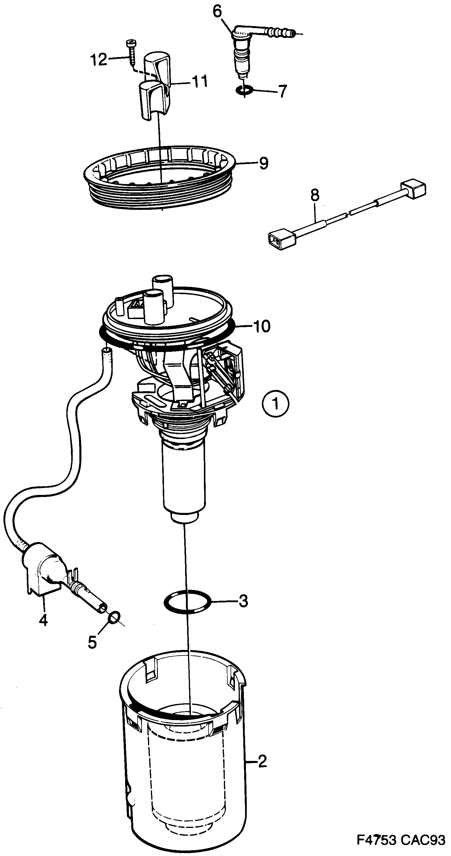 Schéma technique Saab 9000 1990 - Section 800 : Fuel system