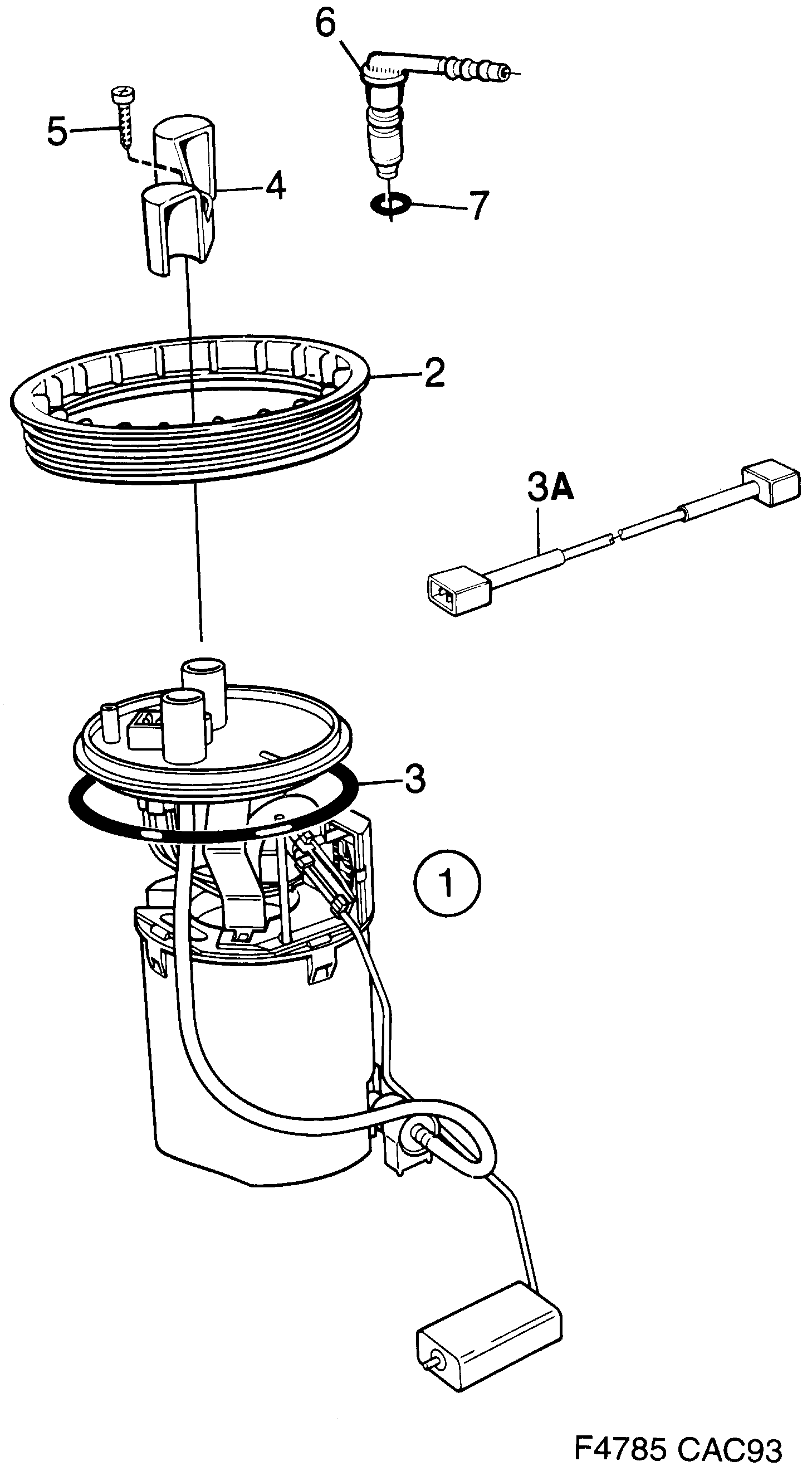 Schéma technique Saab 9000 1993 - Section 830 : Fuel system