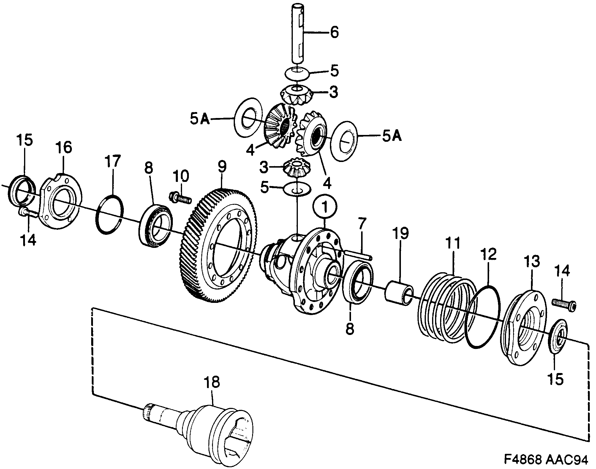 Schéma technique Saab 900 1997 - Section 390 : Boîte de vitesses