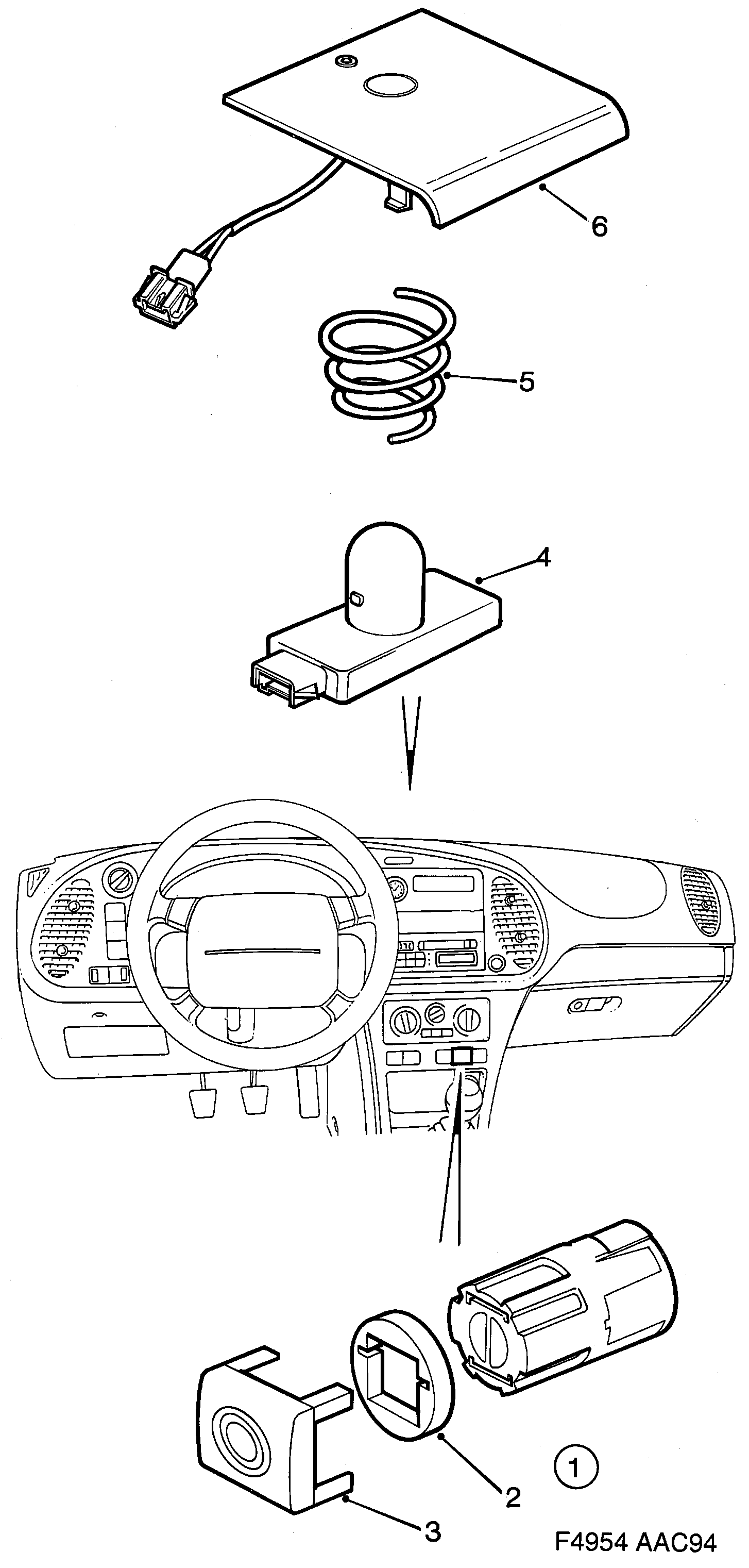 Schéma technique Saab 900 1996 - Section 960 : Autre équipement électrique