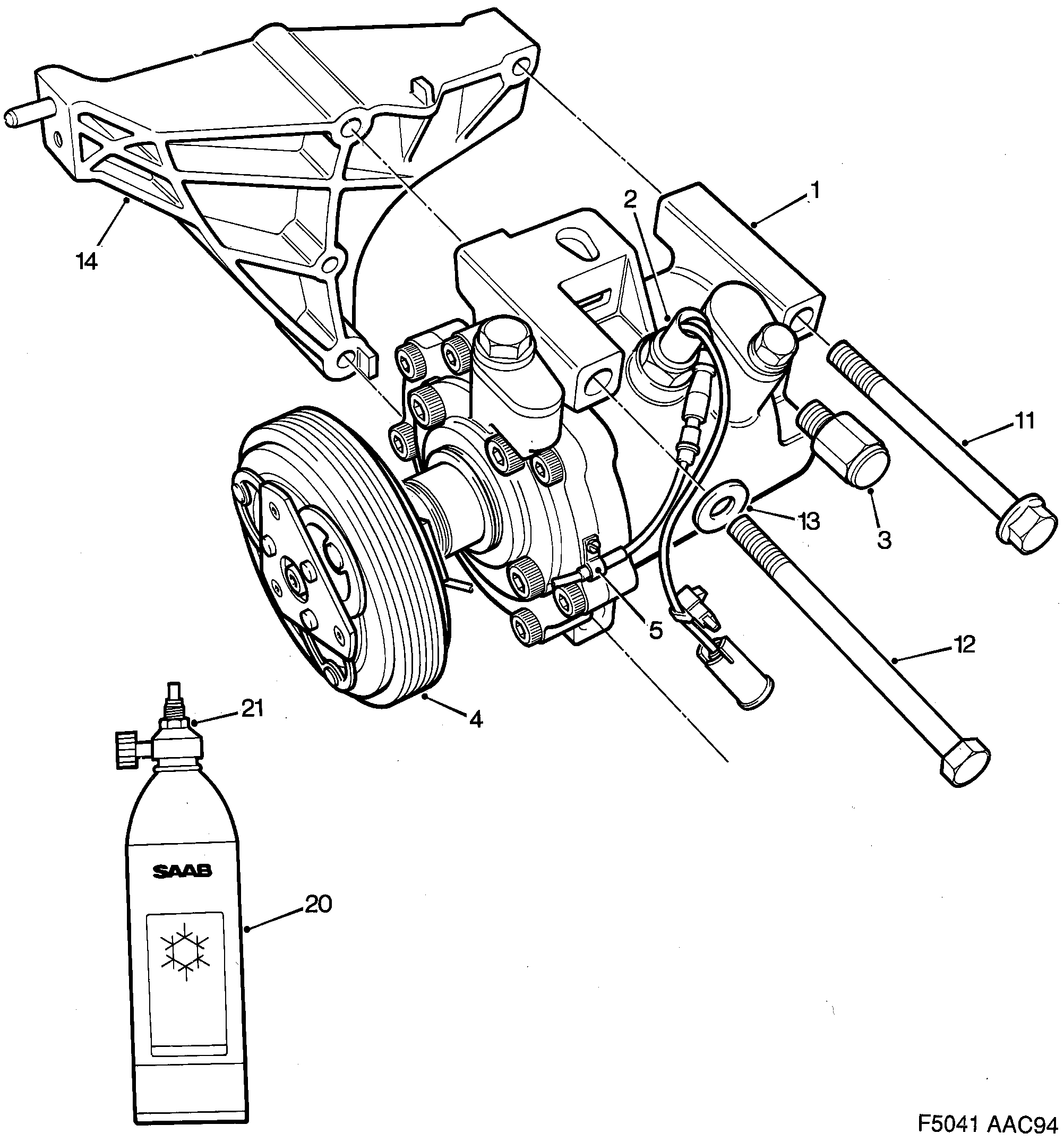 Schéma technique Saab 900 1997 - Section 300 : Heating and ventilation