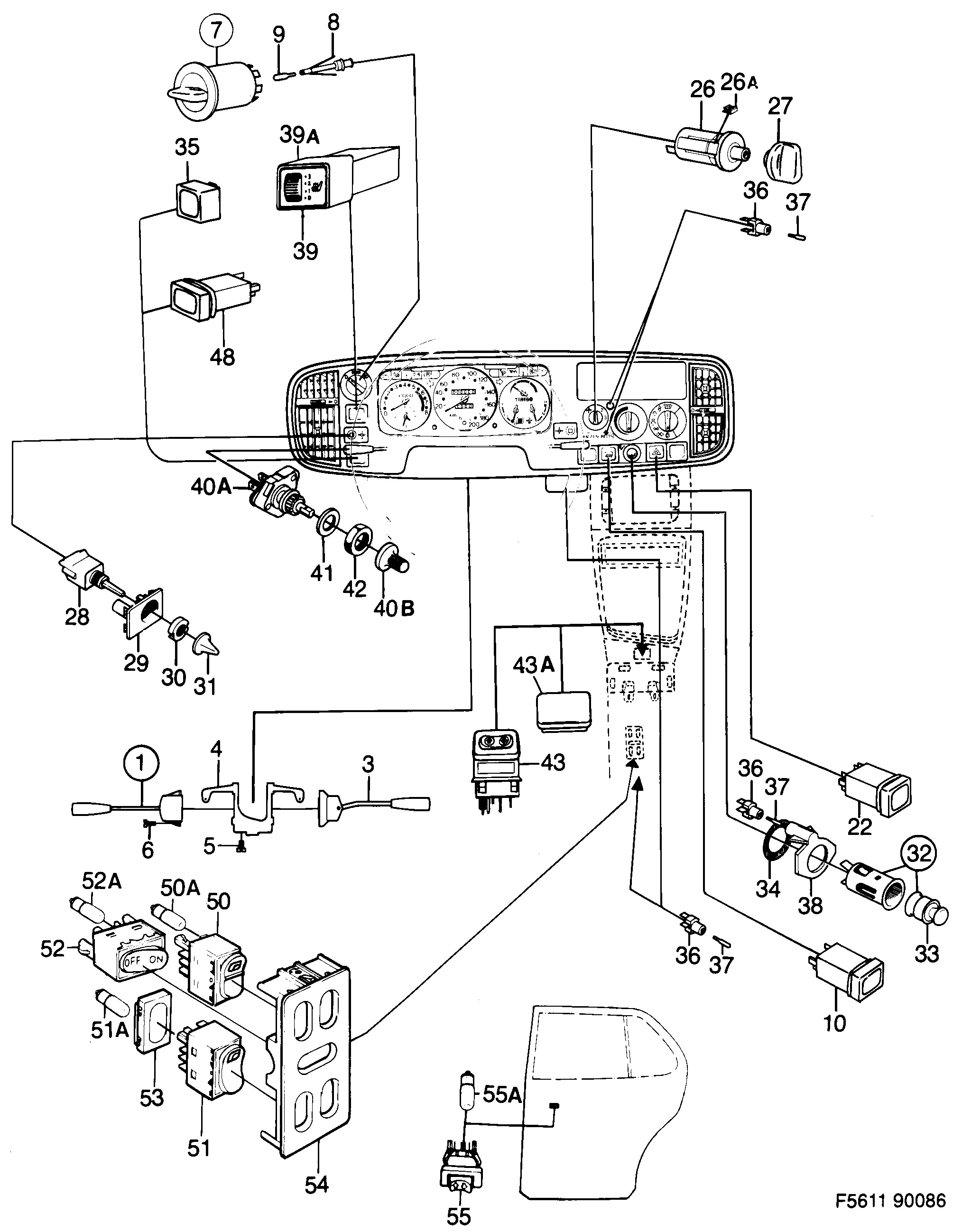 Schéma technique Saab 900 1986 - Section 790 : Autre équipement électrique