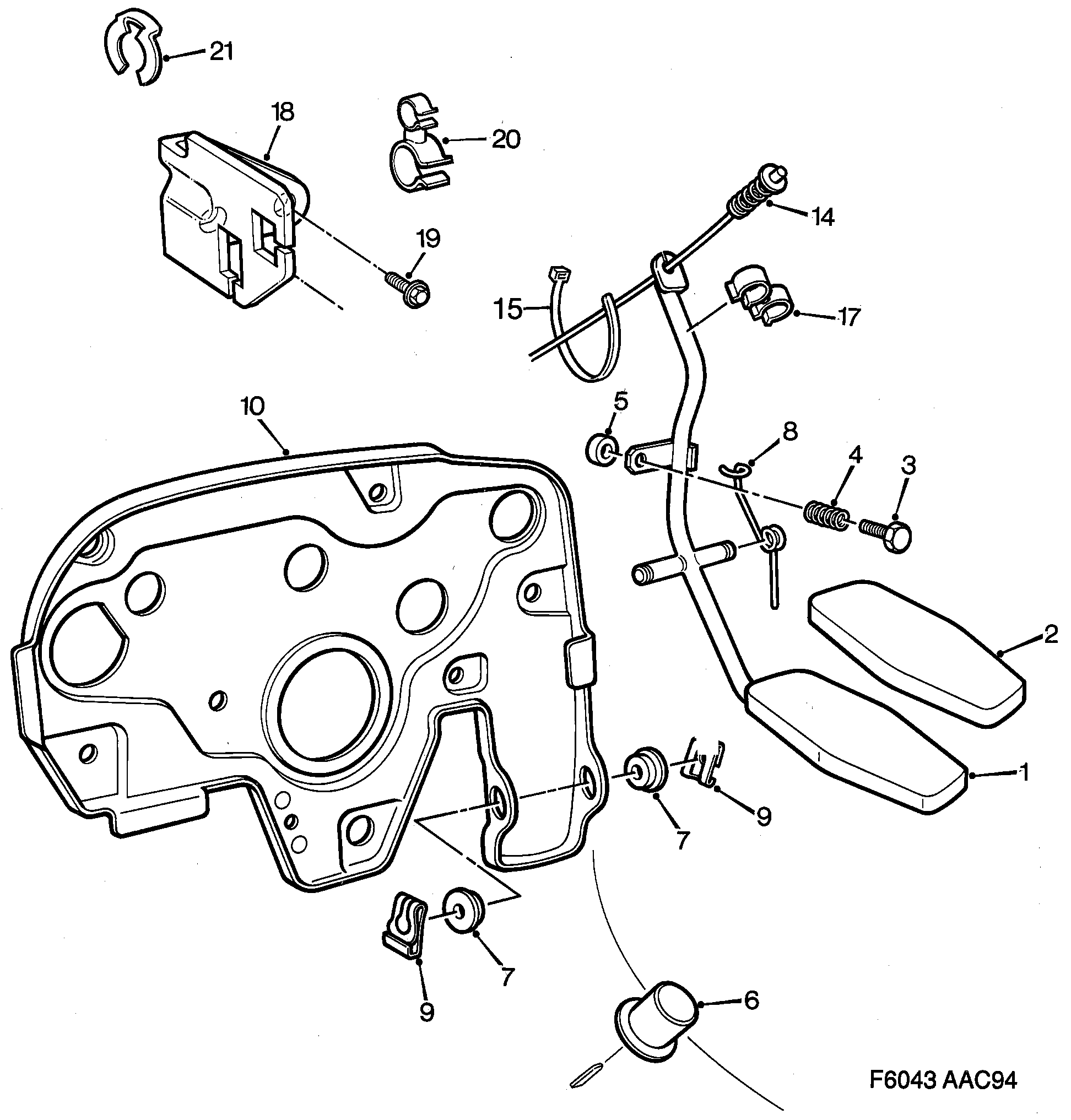 Schéma technique Saab 900 1995 - Section 2040 : Commandes du moteur